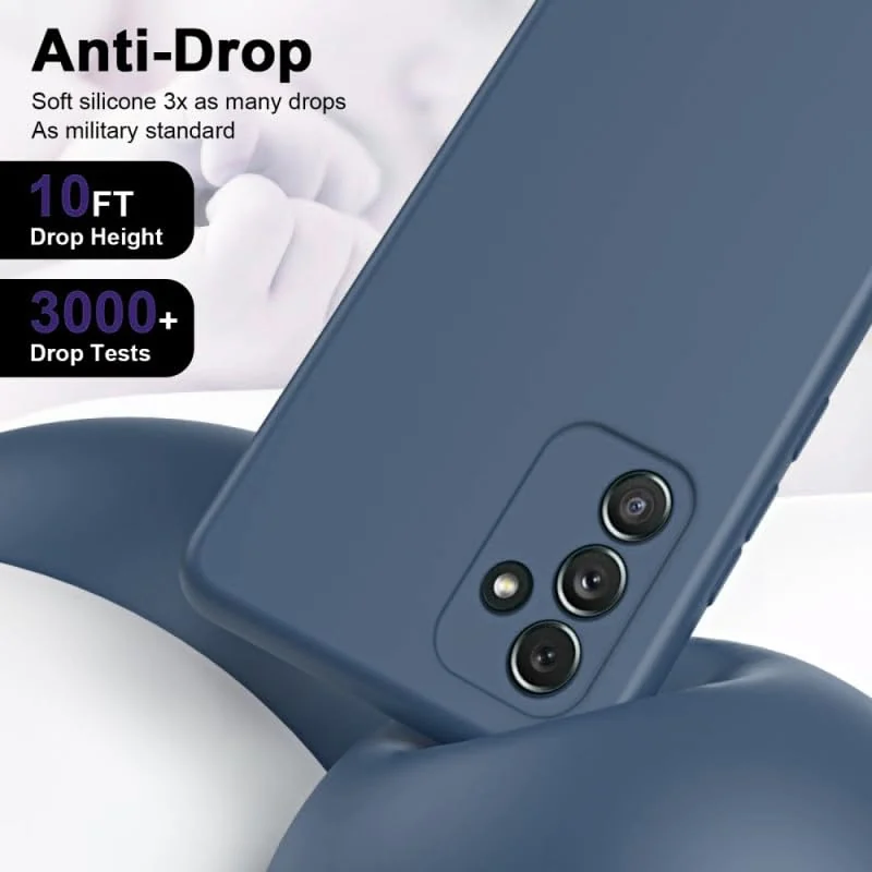 DL3 Mobilak Samsung Galaxy A54 5G Case, Soft Flexible Silicone Gel Rubber Bumper Cover, Full Body Shockproof Protective Phone Case - Midnight Blue