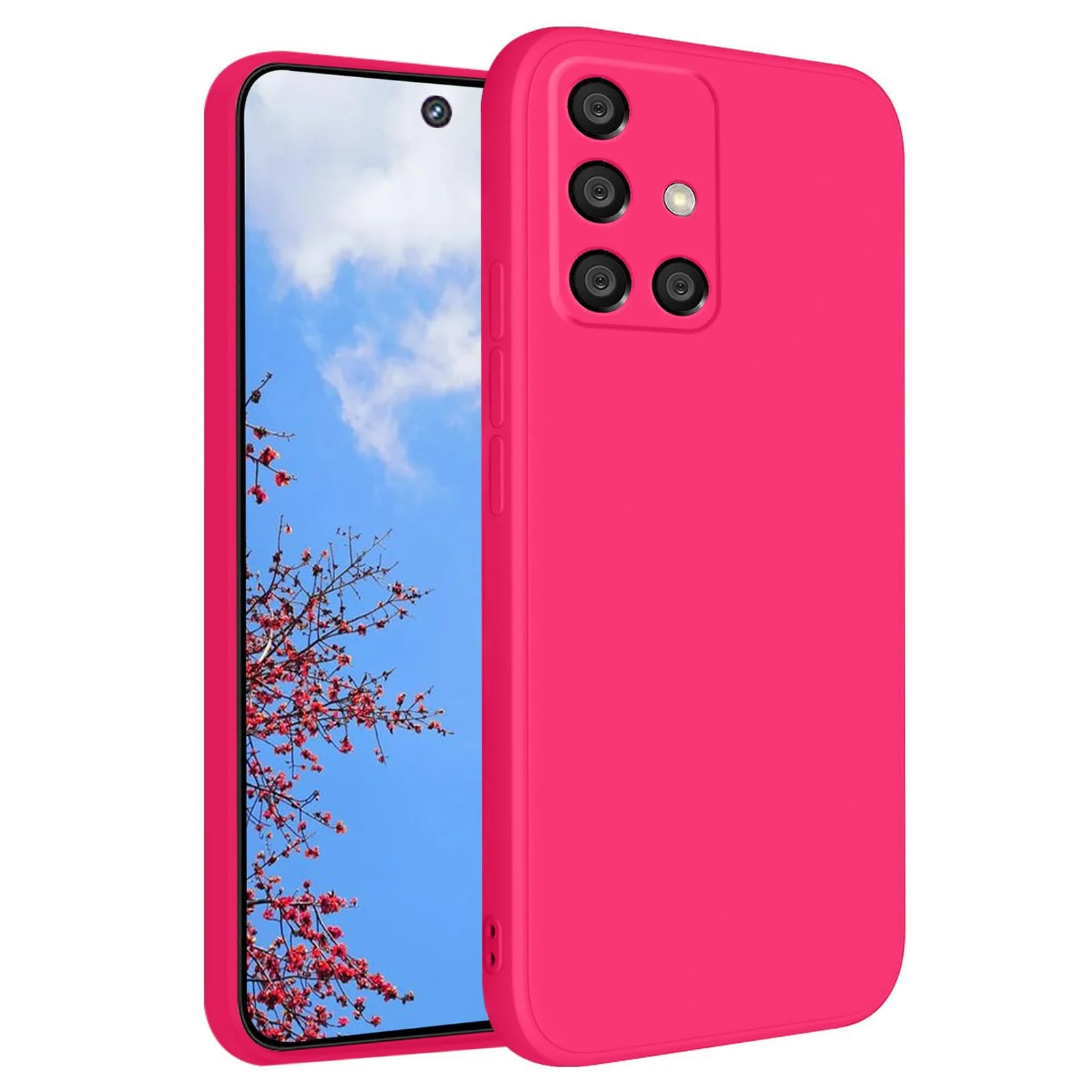 DL3 Mobilak Silicone Protective Case for Samsung Galaxy A71, Shock-absorbing protection, Scratch-resistant surface, Soft microfiber lining - Hot Pink