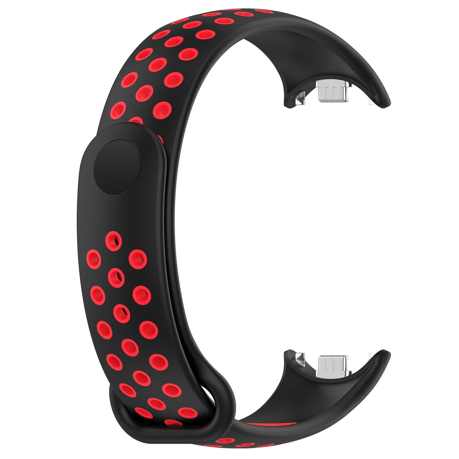DL3 Mobilak Strap for Xiaomi Mi Band 9 / Mi Band 8, Breathable Sport Silicone Watch Band Strap, Replacement Bracelet Wristband Wrist Strap for Xiaomi Smart Band 9/Xiaomi Smart Band 8 Watch Accessories - Black Red