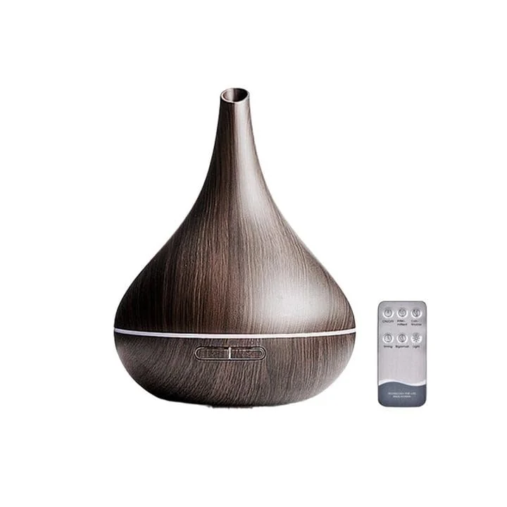 Mobigon Essential Oil Diffuser, Aromatherapy Diffuser 500ml with Remote Control, 4 Timer & Auto-Off Safety Switch, 7 Color LED Lights Mode, 10 Hours Quiet Humidifier for Bedroom - B.Dark Woody
