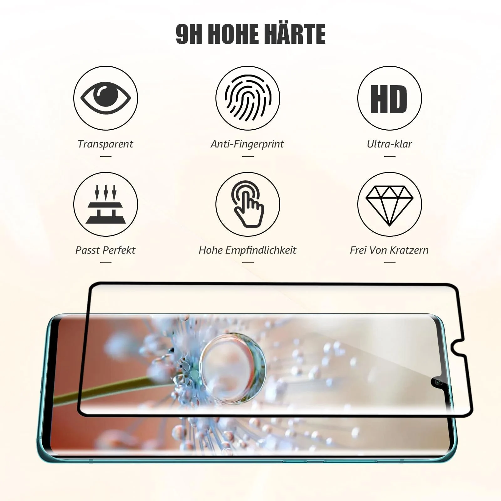 DL3 Mobilak Screen Protector for Xiaomi Mi Note 10 Pro/Mi Note 10 Lite/Mi Note 10, Tempered Glass Screen Saver Premium HD Protective, Scratch Resistant, NO-Bubble, 9H Hardness, Full Coverage Film - Clear