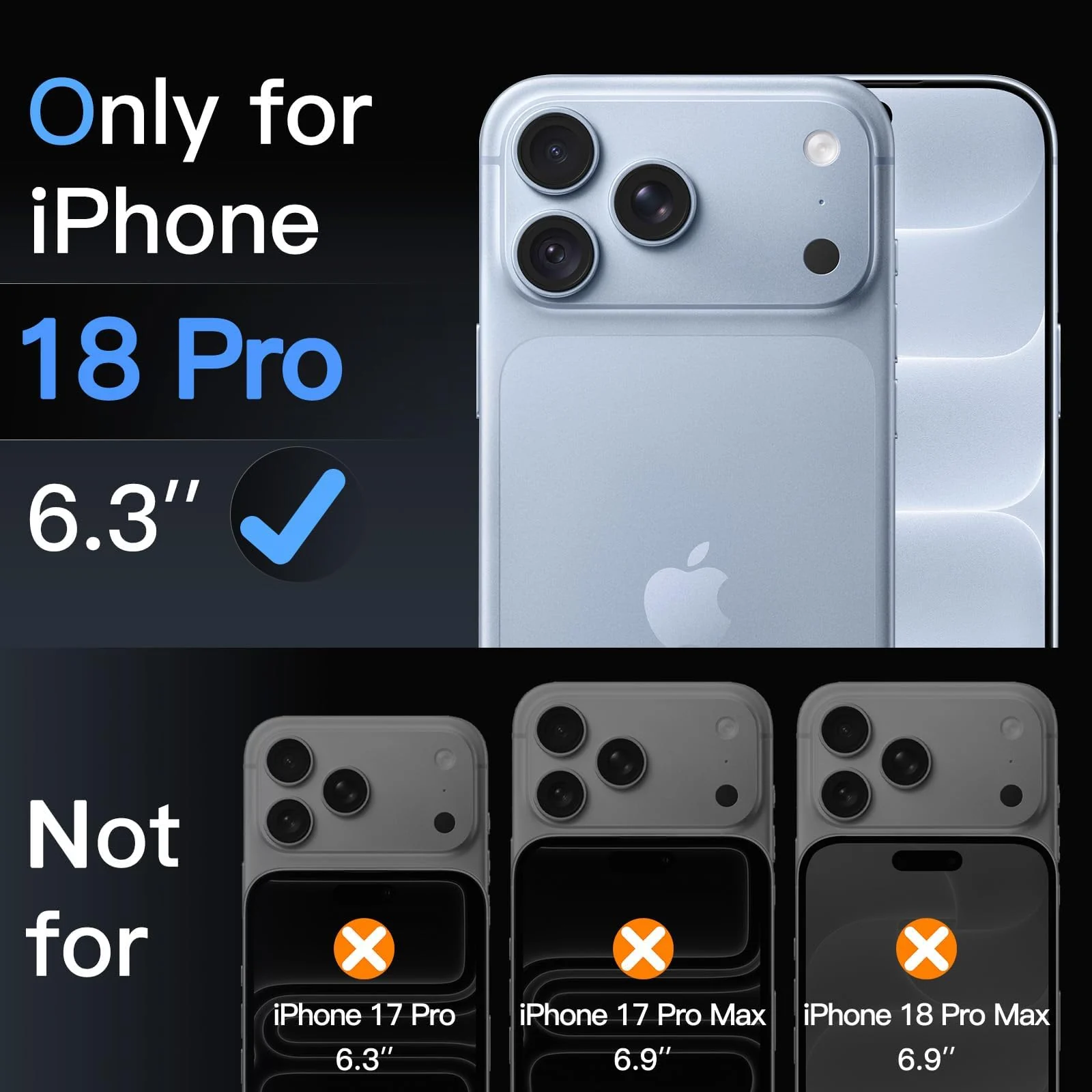 DL3 MOBILAK Full Camera Lens Protector for Apple iPhone 18 Pro - Glacier