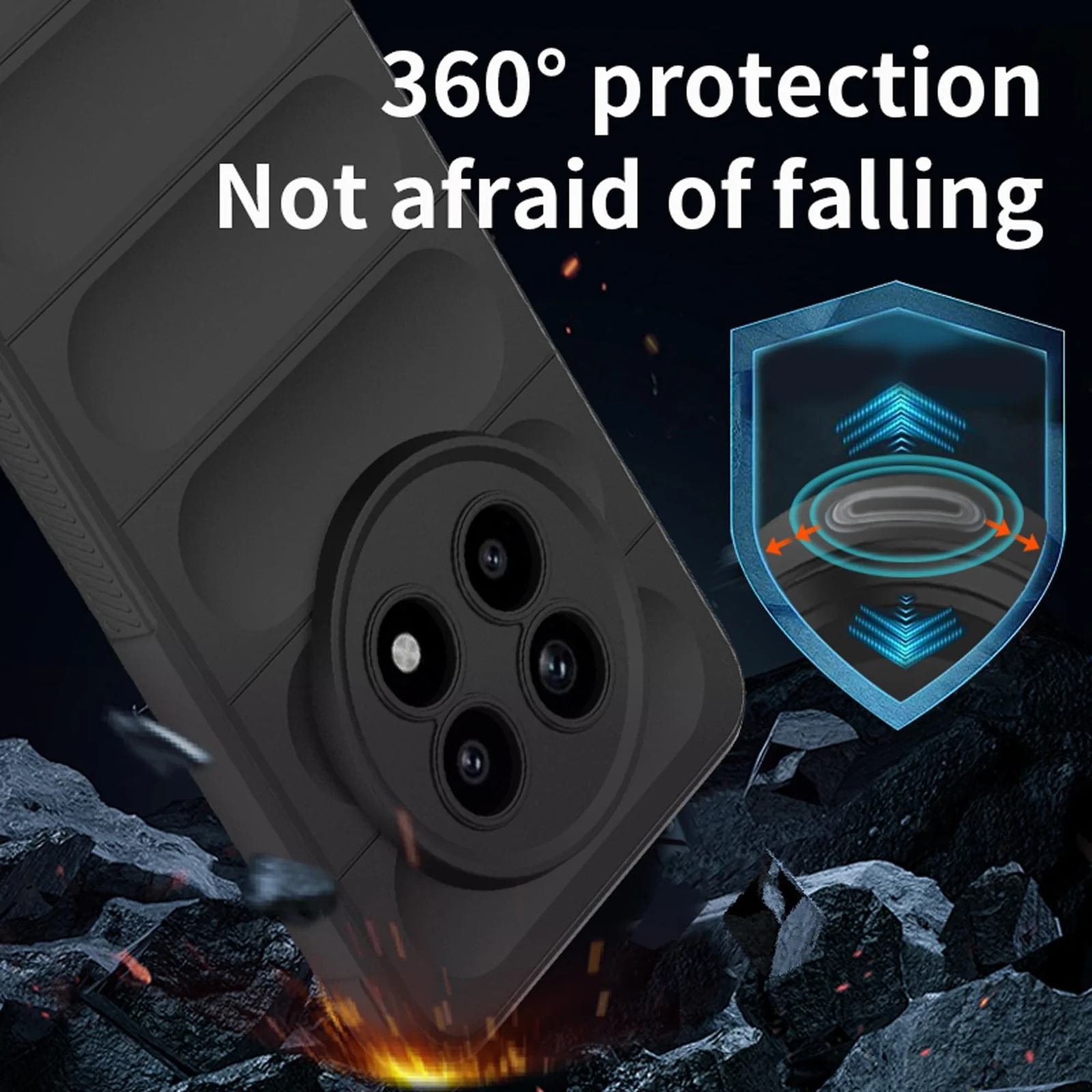 DL3 Mobilak Flexible Silicone and TPU Protective Case with Camera Protection for realme 13 Pro / realme 13 Pro Plus 5G - Black