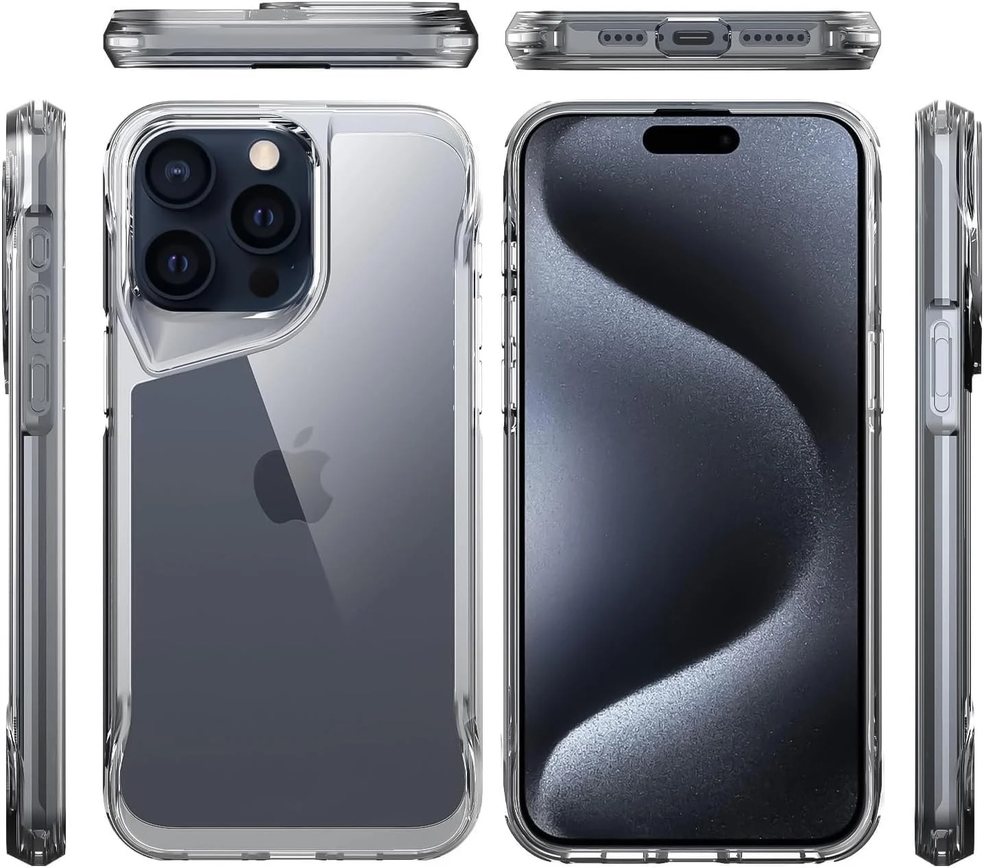 DL3 Mobilak Rugged Protective Case for iPhone 13 Pro 6.1-Inch, Supports wireless charging, Shock-absorbing protection, Non-slip grip - Clear