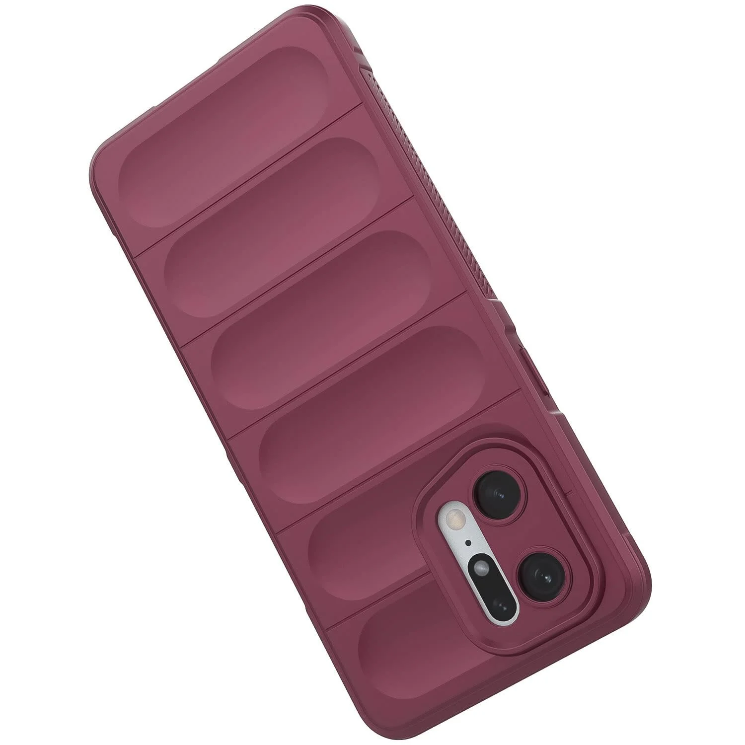 DL3 Mobilak Soft Silicone Protective Case for OPPO Find X5 with Camera Protection and Shockproof Design - Wine Red