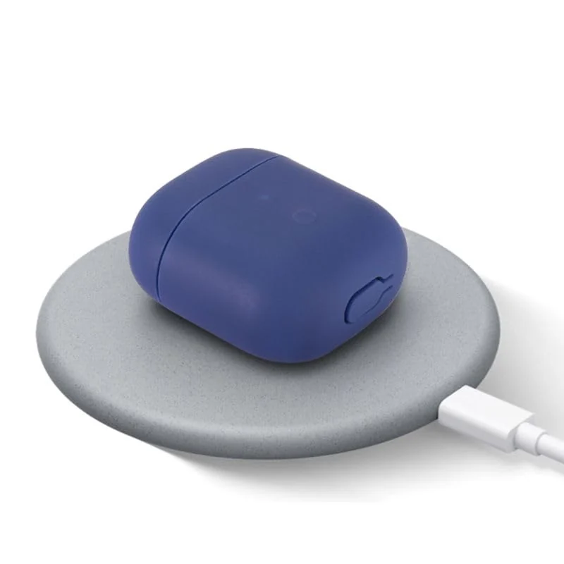 DL3 Mobilak Silicone Cover Case Compatible with realme Buds Air Portable Protective Case Cover With Keychain For realme Buds Air - Blue