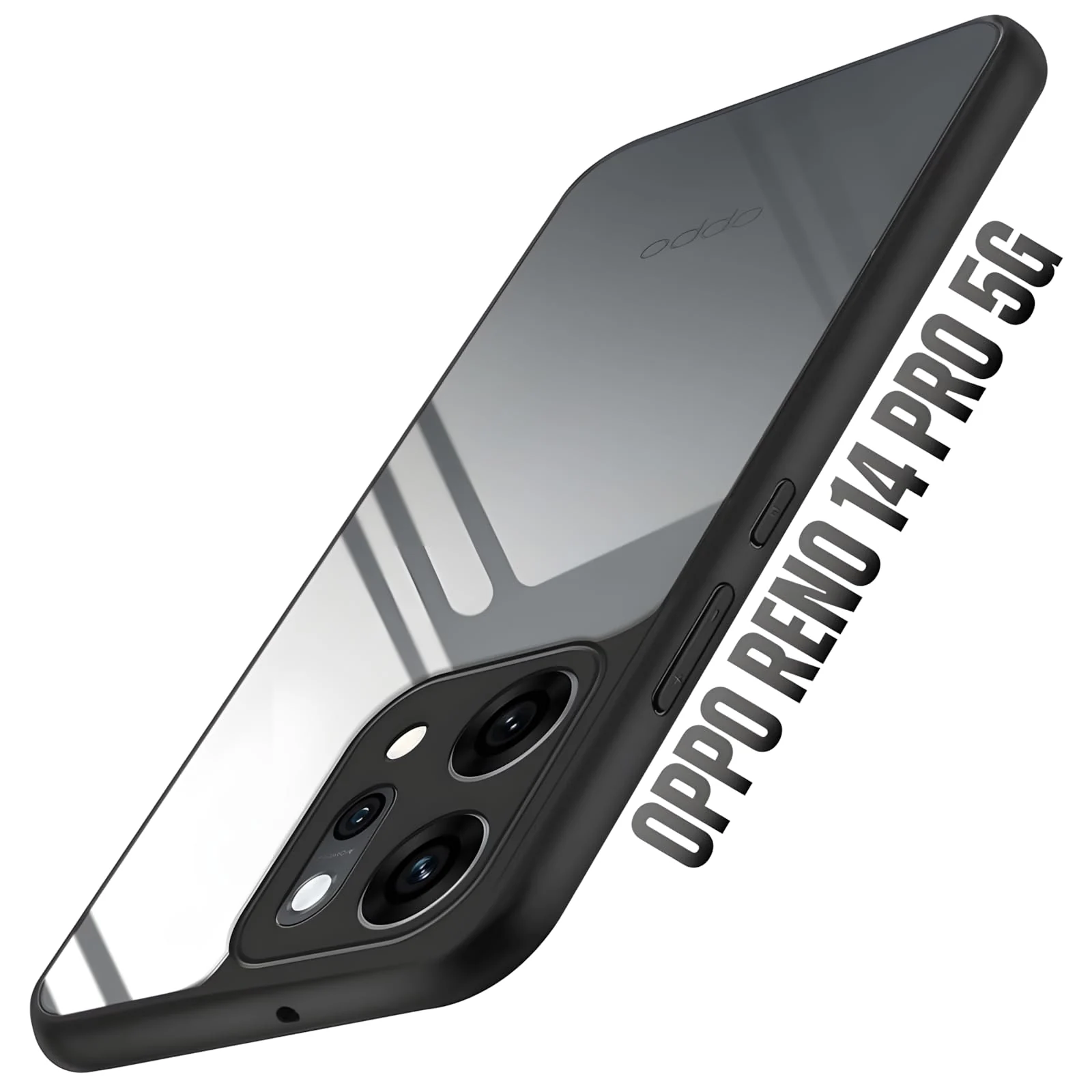 DL3 Mobilak Clear TPU Case for OPPO Reno 14 Pro (Reno14 Pro 5G), Camera protection, Shock-absorbing protection, Scratch-resistant surface - Black