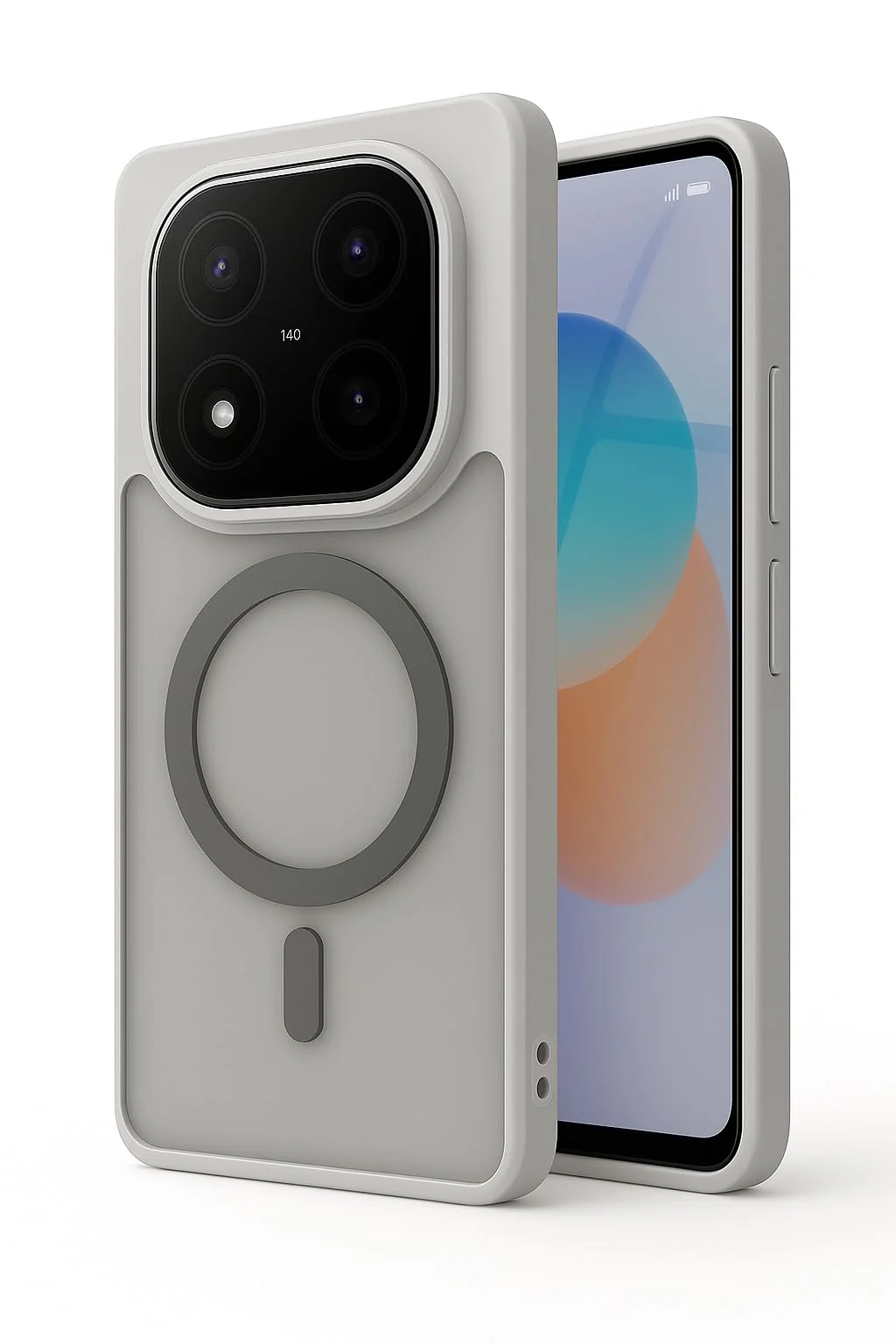 DL3 Mobilak Xiaomi Redmi Note 14 Pro 4G/5G/Redmi Note 14 Pro+ Plus 5G/Poco X7 5G Case, Slim Frosted Cover with Decorative (Not Compatible Compatible with MagSafe), Shockproof, Anti-Scratch - Gray