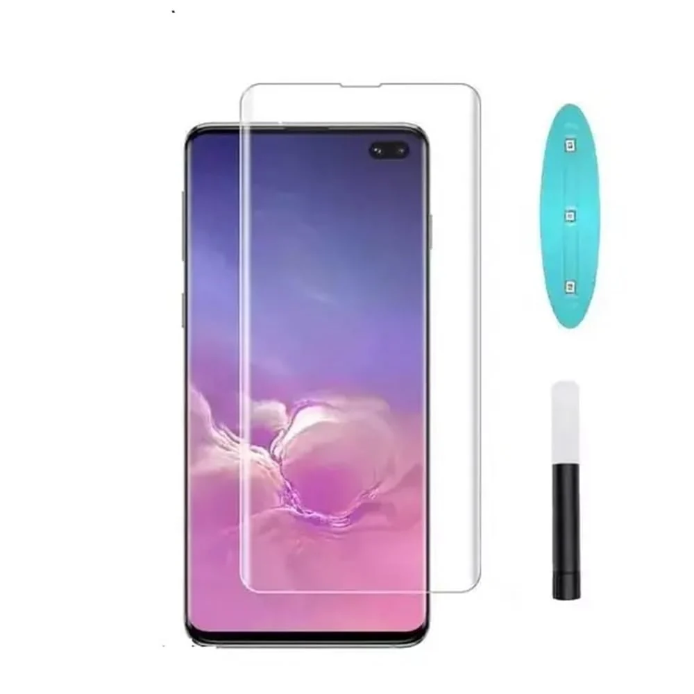 DL3 Mobilak Full Glass Screen Protector For Samsung Galaxy S10 Plus UV Tempered Glass Full Glue Cover Screen Protector For Samsung Galaxy S10 Plus Fingerprint Unlock Screen Glass Film - Clear