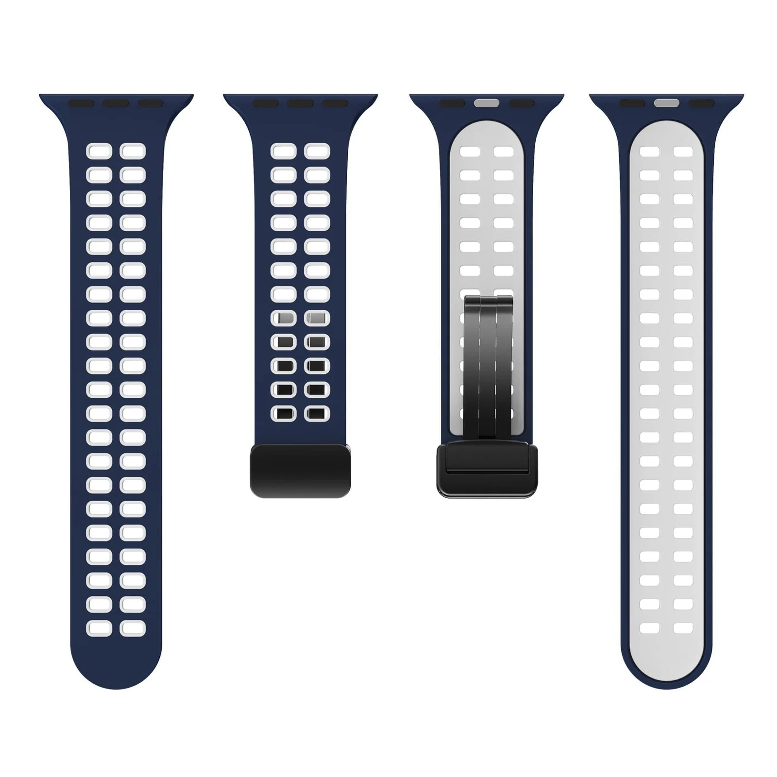 DL3 Mobilak Compatible with Apple Watch Ultra Band 49mm 45mm 44mm 42mm 41mm 40mm 38mm, Silicone Strap with Magnetic for iWatch Ultra SE Series 9 8 7 6 5 4 3 2 1 (38mm/40mm/41mm) - Blue White