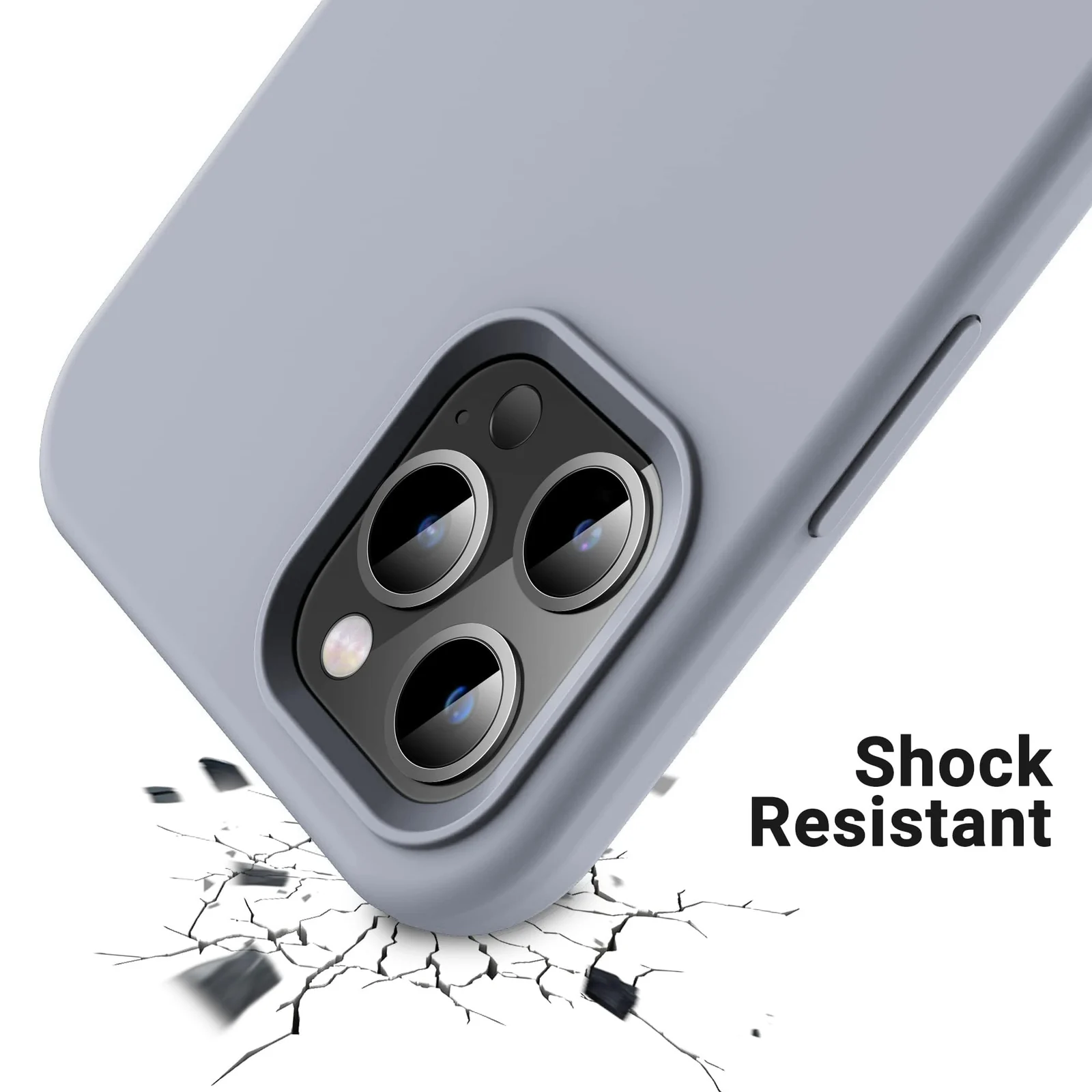 DL3 Mobilak Compatible with iPhone 16 Pro Max 6.9-inch Case, Premium Liquid Silicone Case, Full Body Protective Cover, Shockproof, Slim Phone Case, Anti-Scratch Soft Microfiber Lining - Lavender Gray