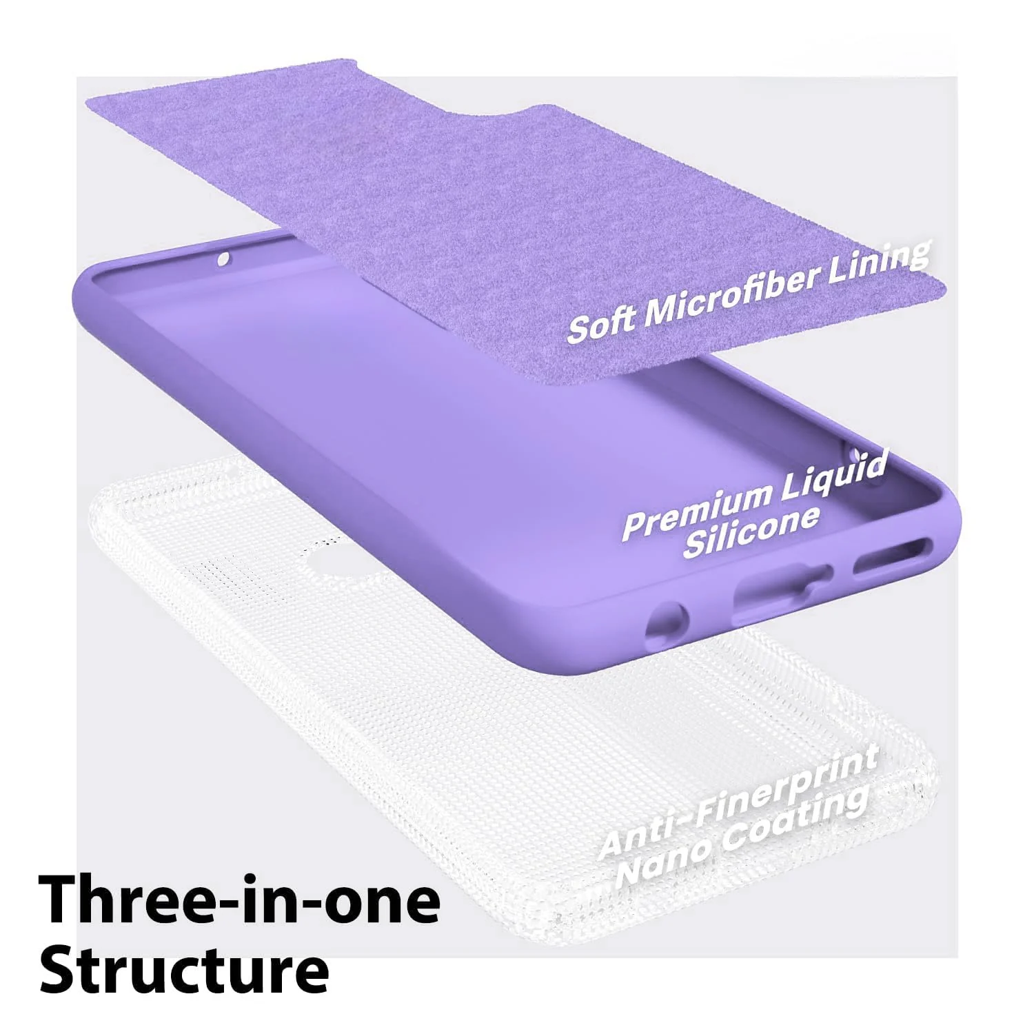 DL3 Mobilak Liquid Silicone Protective Case for Xiaomi Mi 9 Lite with Microfiber Lining and Shockproof Design - Light Purple
