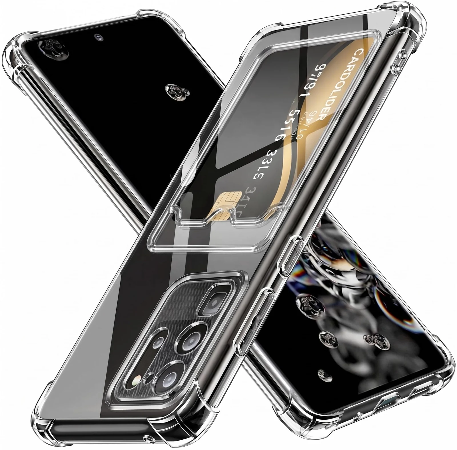 DL3 Mobilak Leather Wallet Case for Samsung Galaxy S20 Ultra, Supports wireless charging, Camera protection, Shock-absorbing protection - Transparent