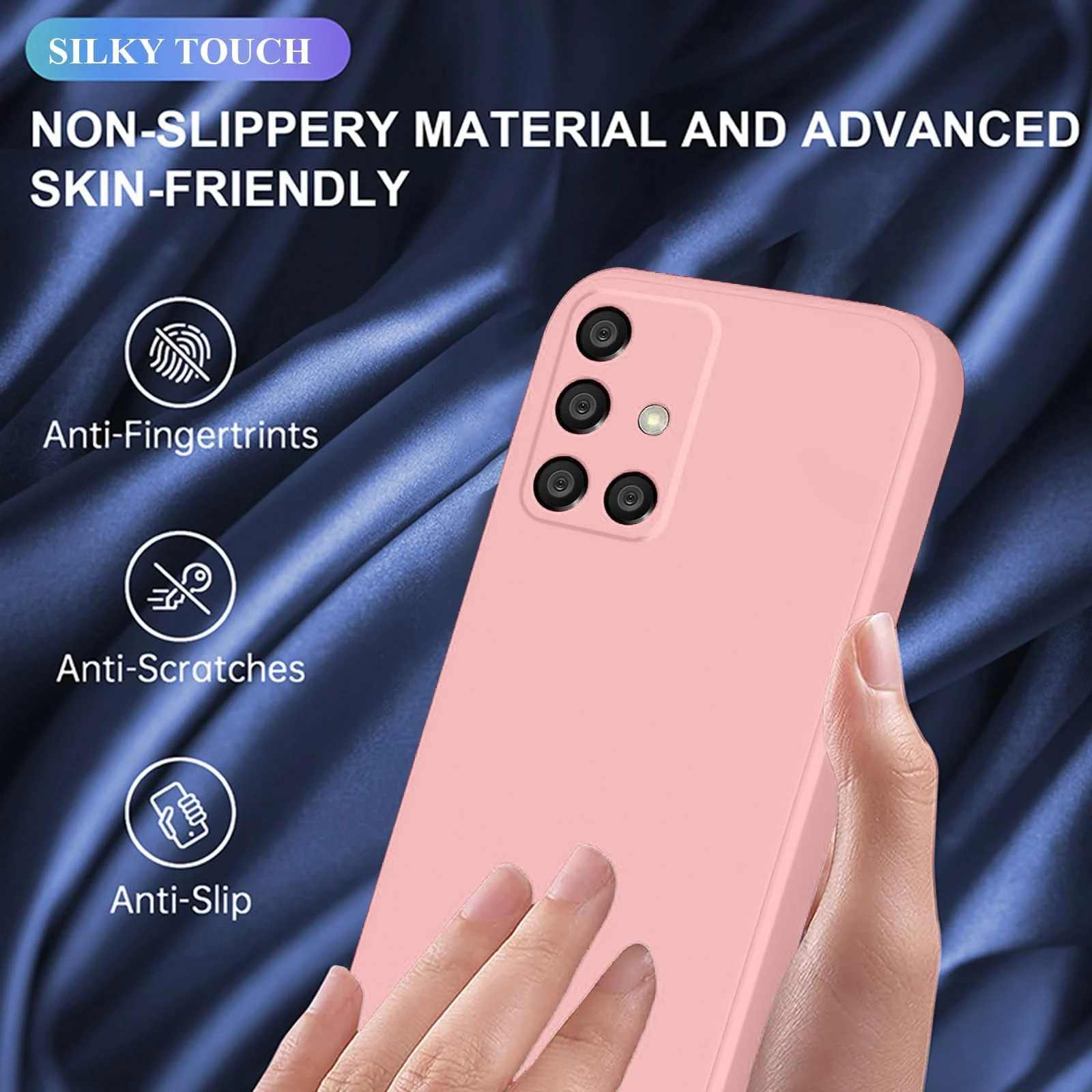DL3 Mobilak Silicone Protective Case for Samsung Galaxy A51, Shock-absorbing protection, Scratch-resistant surface, Soft microfiber lining - Pink Sand