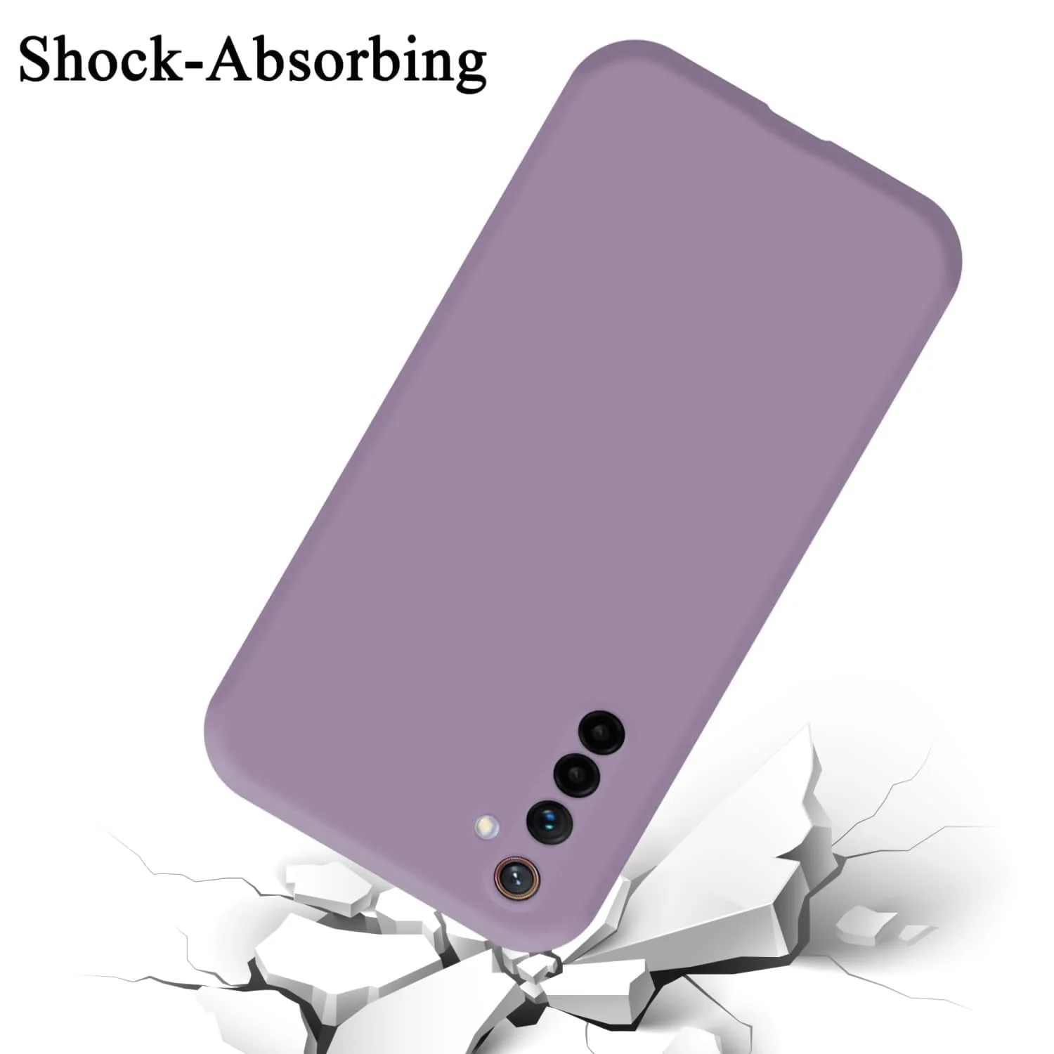 DL3 Mobilak Silicone Protective Case for realme 6, Shock-absorbing protection, Scratch-resistant surface, Soft microfiber lining - Lavender