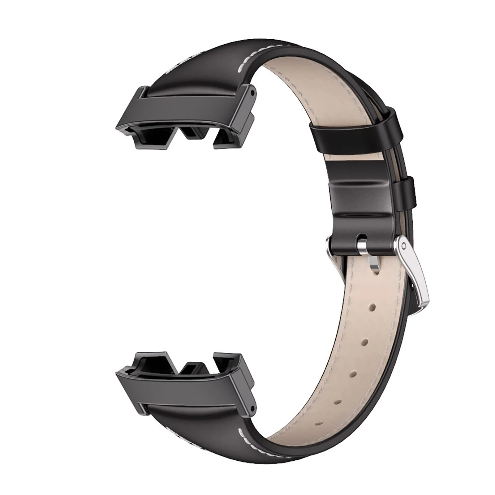 DL3 Mobilak Vintage Leather Strap Compatible With Xiaomi Redmi Watch 3 - Metal Buckle Breathable Replacement for Men and Women - Black