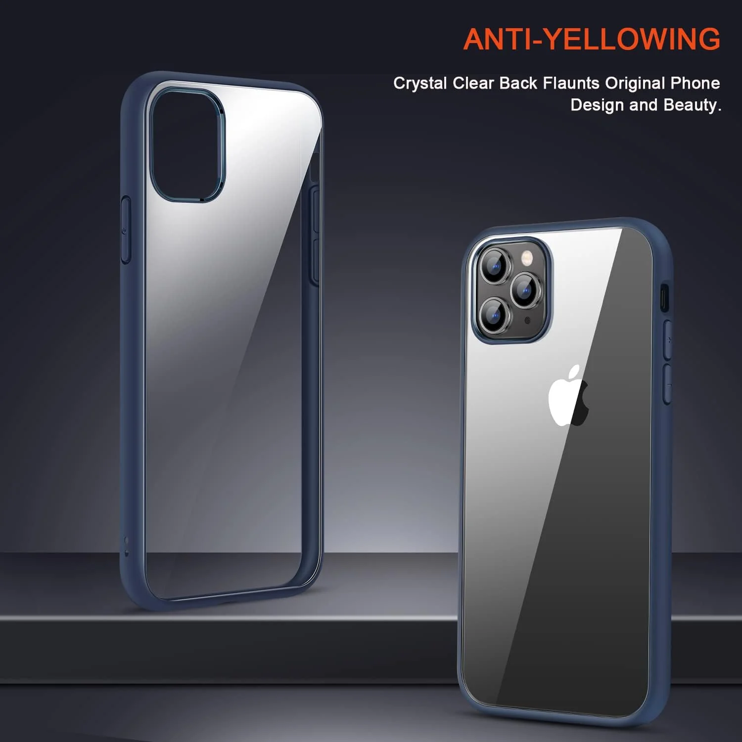 DL3 Mobilak Case Compatible With iPhone 11 Pro Max (6.5 Inch), Clear Case Shockproof Hard PC +Soft Silicone [Not Yellowing] Transparent Protective Slim Case Phone - Blue