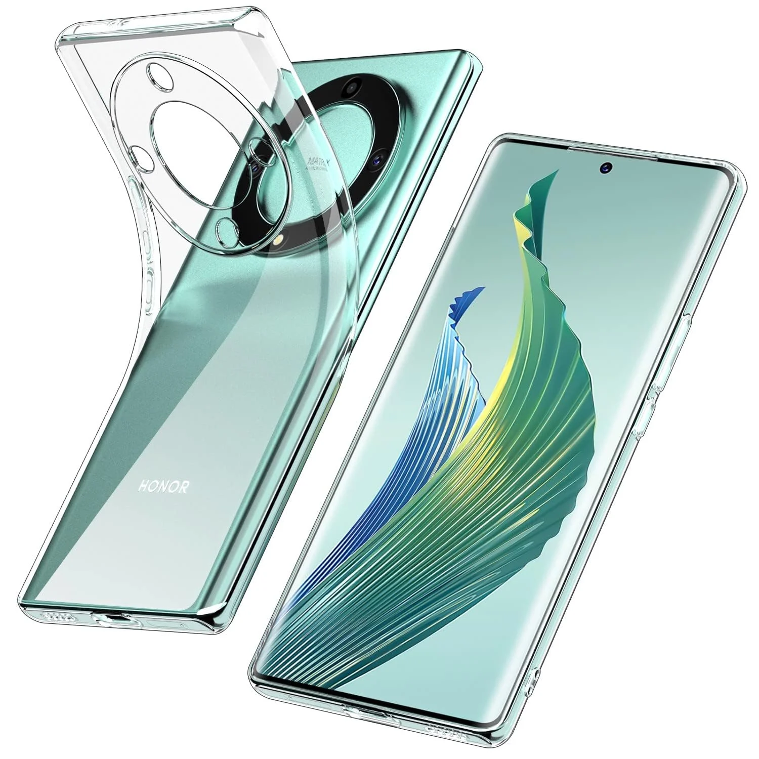 DL3 Mobilak Case Compatible with Honor X9a 5G / Honor Magic 5 Lite Case Crystal Soft TPU Gel Case Flexible Silicone Anti-Scratch Camera Protection TPU Cover - Clear