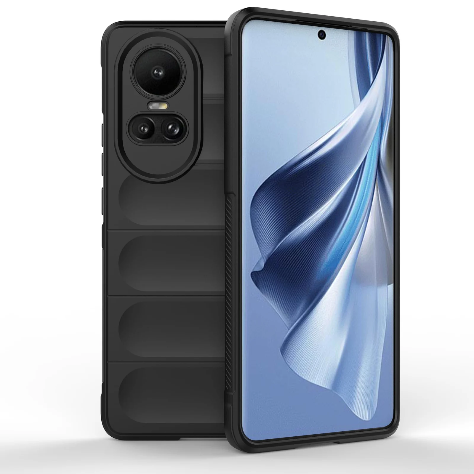 DL3 Mobilak Soft Silicone Protective Case for OPPO Reno 10 5G / OPPO Reno 10 Pro 5G with Camera Protection and Shockproof Design - Black