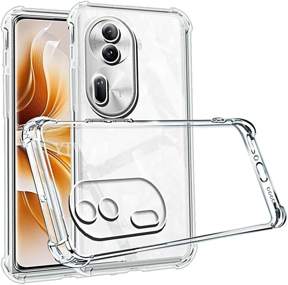 DL3 Mobilak Clear TPU Case for OPPO Reno 11 Pro 5G, Camera protection, Shock-absorbing protection, Non-slip grip - Clear