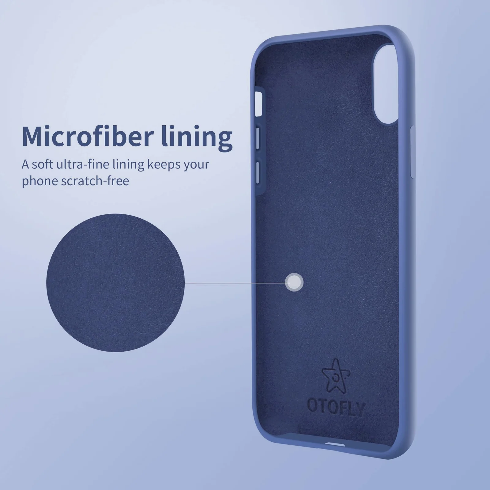 DL3 Mobilak Liquid Silicone Protective Case for iPhone XR with Camera Protection and Microfiber Lining - Lavender Blue