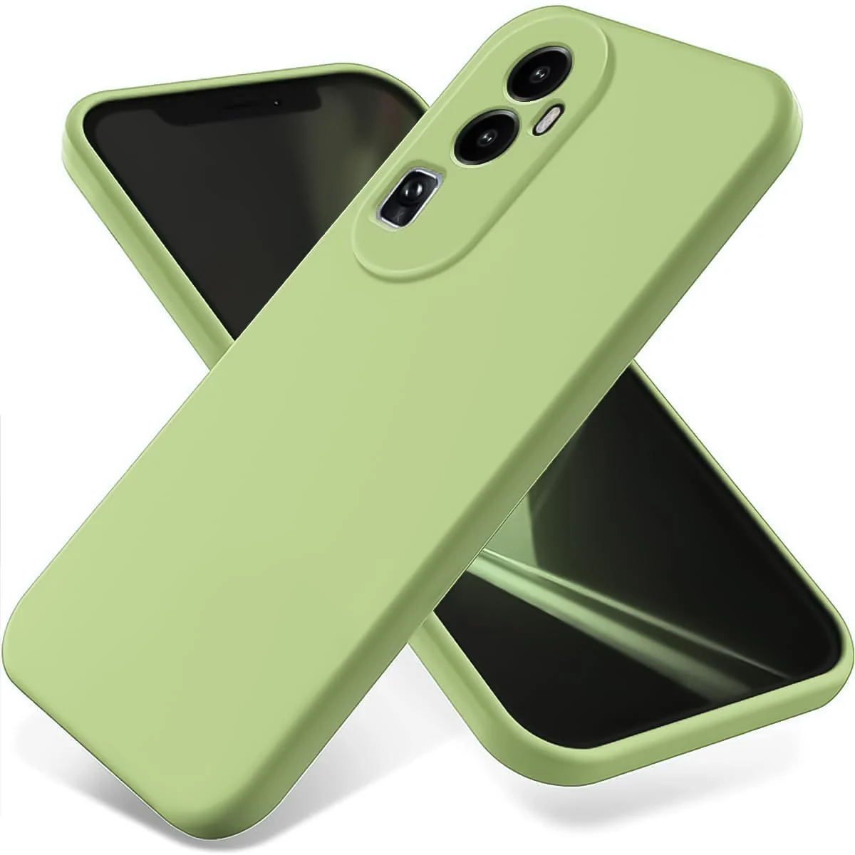 DL3 Mobilak Liquid Silicone Case for OPPO Reno 10 Pro + Plus 5G, Shock-absorbing protection, Scratch-resistant surface, Soft microfiber lining - Mint Green