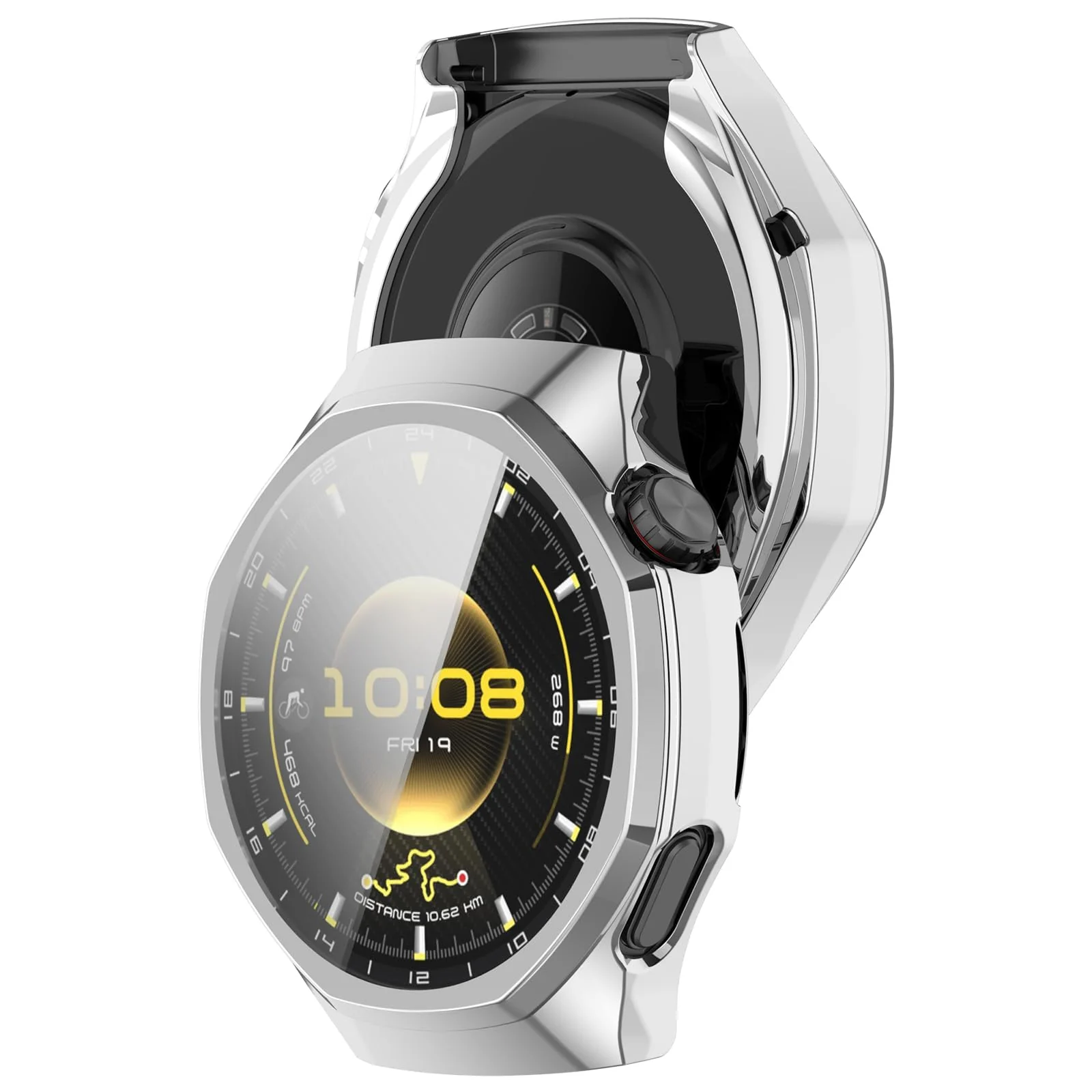 DL3 Mobilak Case Compatible with Huawei Watch GT6 Pro 46mm All-Around with Built-in Screen Protector Watch Soft TPU Shockproof Cover Slim Guard Thin Bumper Shell Protector for GT 6 Pro 46 mm - Silver