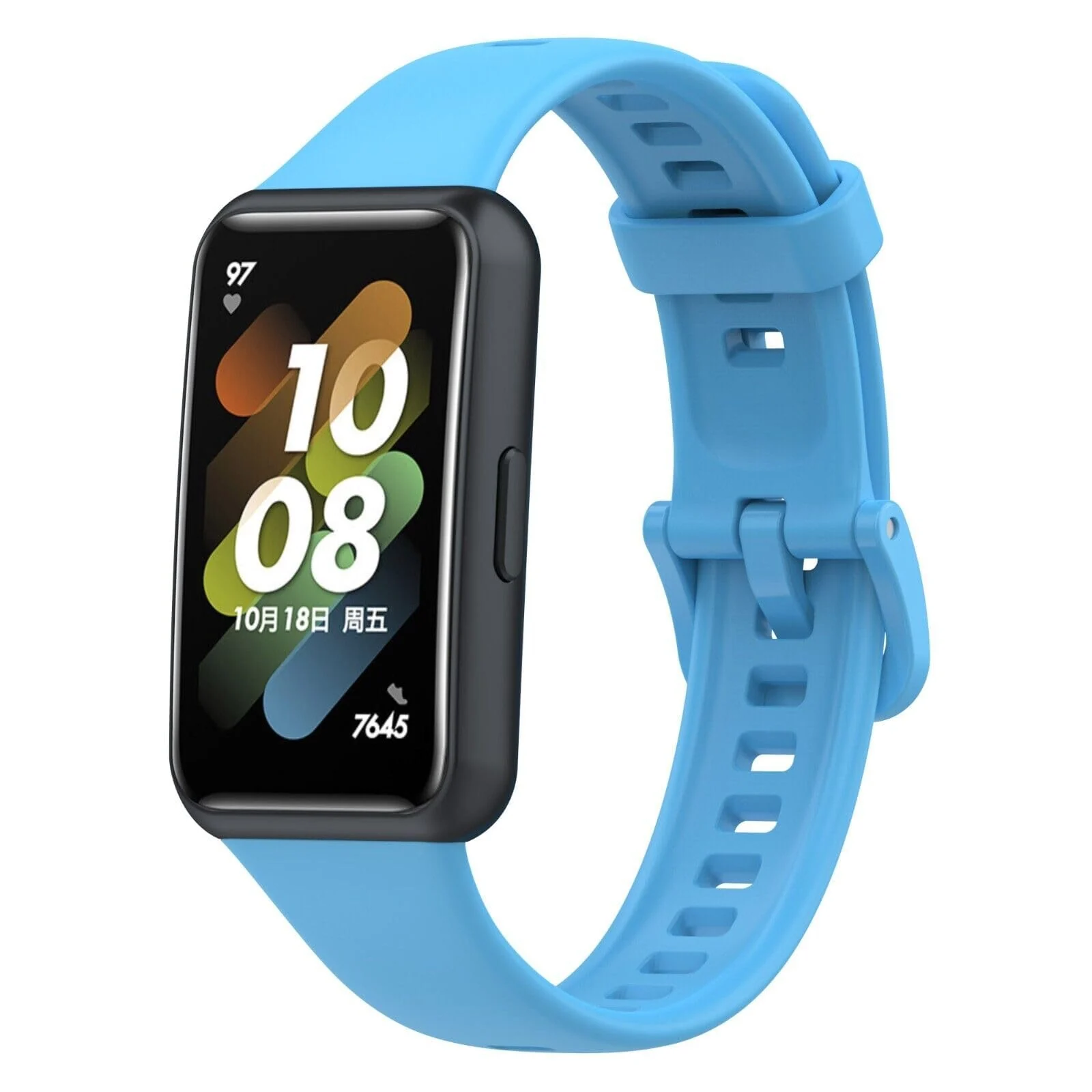 DL3 Mobilak Smart Watch Strap for Huawei Band 7, Sport Silicone Watch Band Wrist Strap, Replacement Bracelet Wristband Wrist Strap for Huawei Band 7 Accessories - Sky Blue