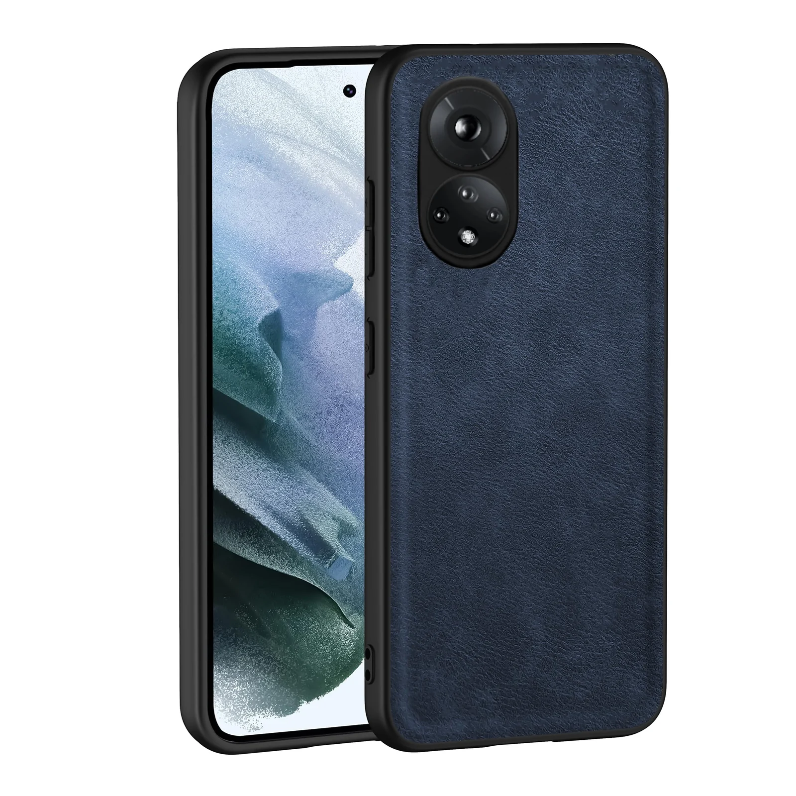 Dl3 Mobilak Case for Honor 50 / Huawei Nova 9 Leather Case,Anti-Drop, Anti-Shock, Non-Slip Texture,Simple Cell Phong Cover (Black)