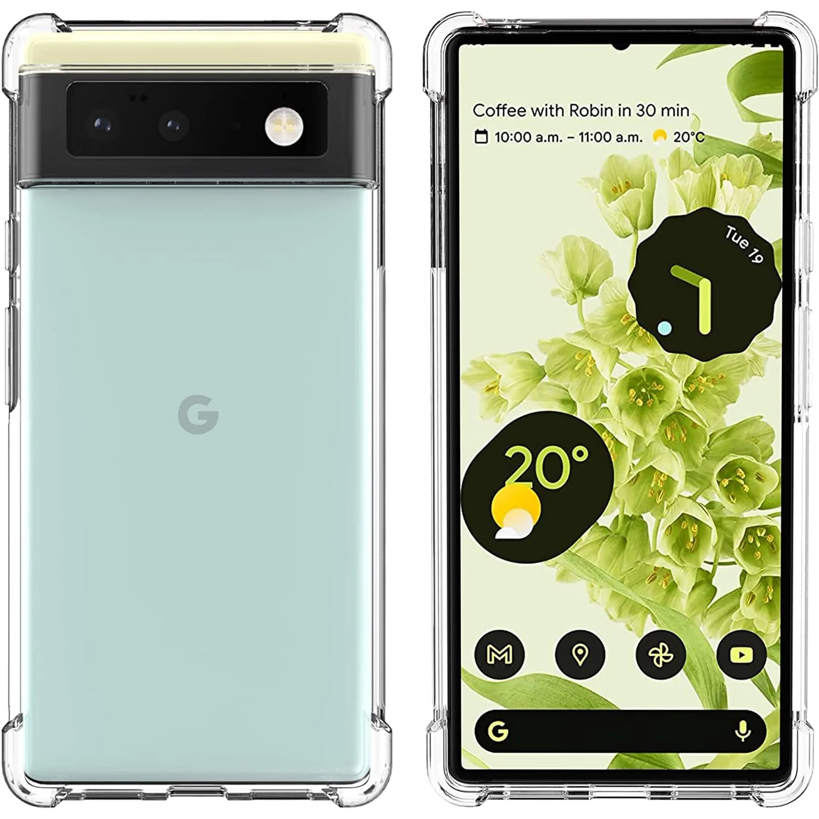DL3 Mobilak Case Compatible with Google Pixel 6 Pro, Cover Silicone TPU Gorilla Anti-shock Protector Camera Shockproof Corners - Clear