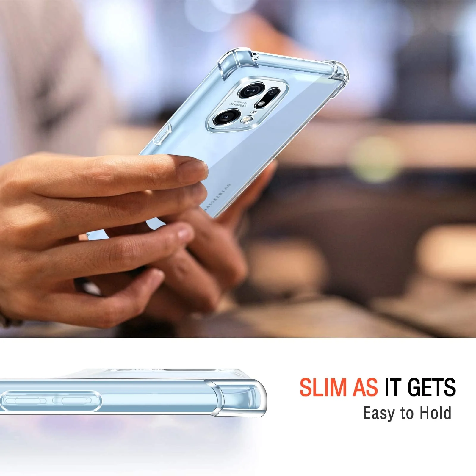 DL3 Mobilak Clear TPU Protective Case for OPPO Find X5 Pro 5G with Camera Protection and Shockproof Design - Clear