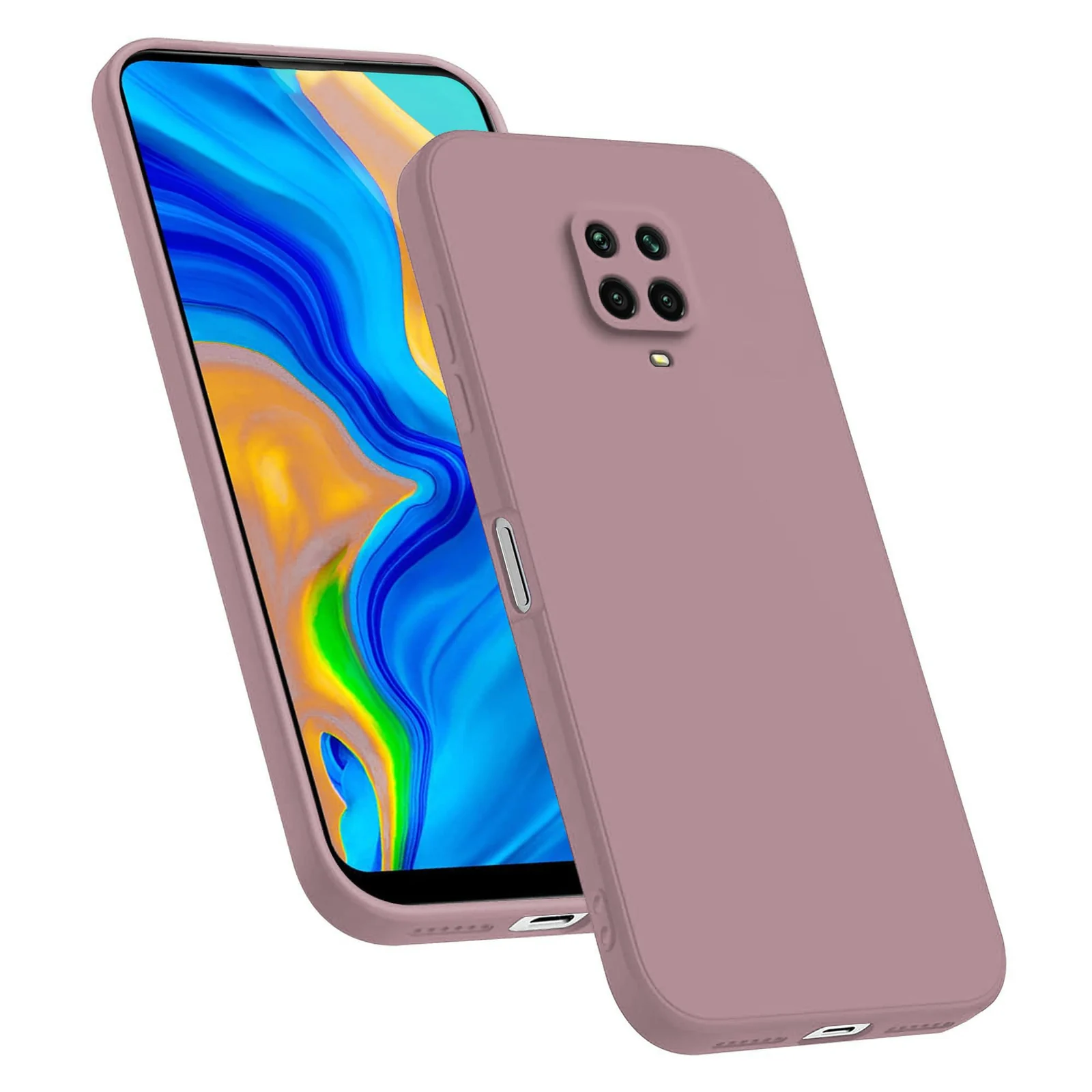 DL3 Mobilak Silicone Protective Case for Xiaomi Redmi Note 9S / 9 Pro / 9 Pro Max, Shock-absorbing protection, Scratch-resistant surface, Soft microfiber lining - Cashmere