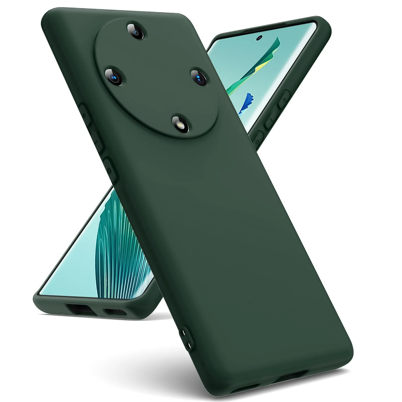 DL3 Mobilak Silicone Protective Case for Honor X9a, Shock-absorbing protection, Scratch-resistant surface, Soft microfiber lining - Green