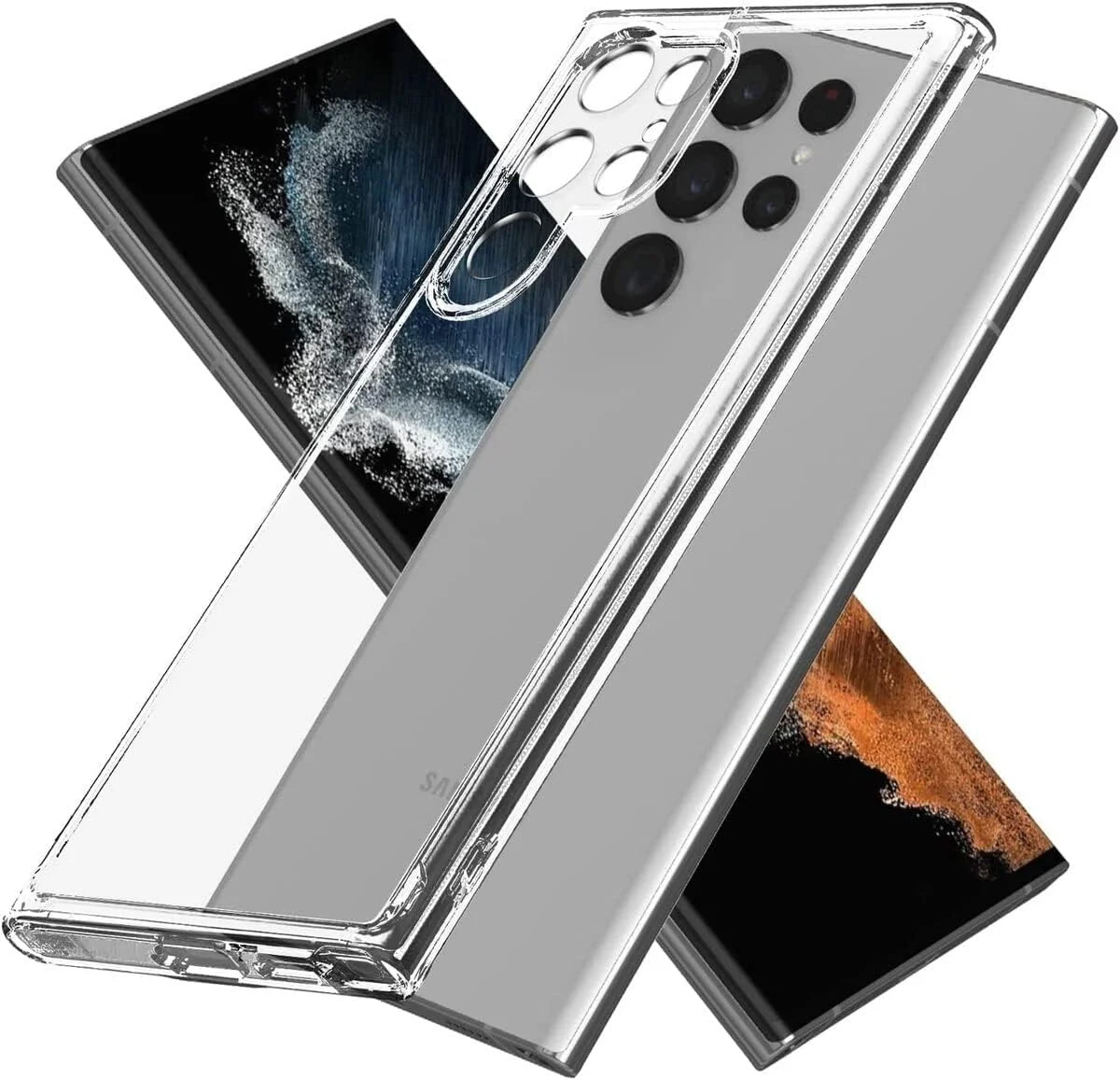 DL3 Mobilak Clear TPU Protective Case for Samsung Galaxy S23 Ultra with Camera Protection and Shockproof Design - Clear