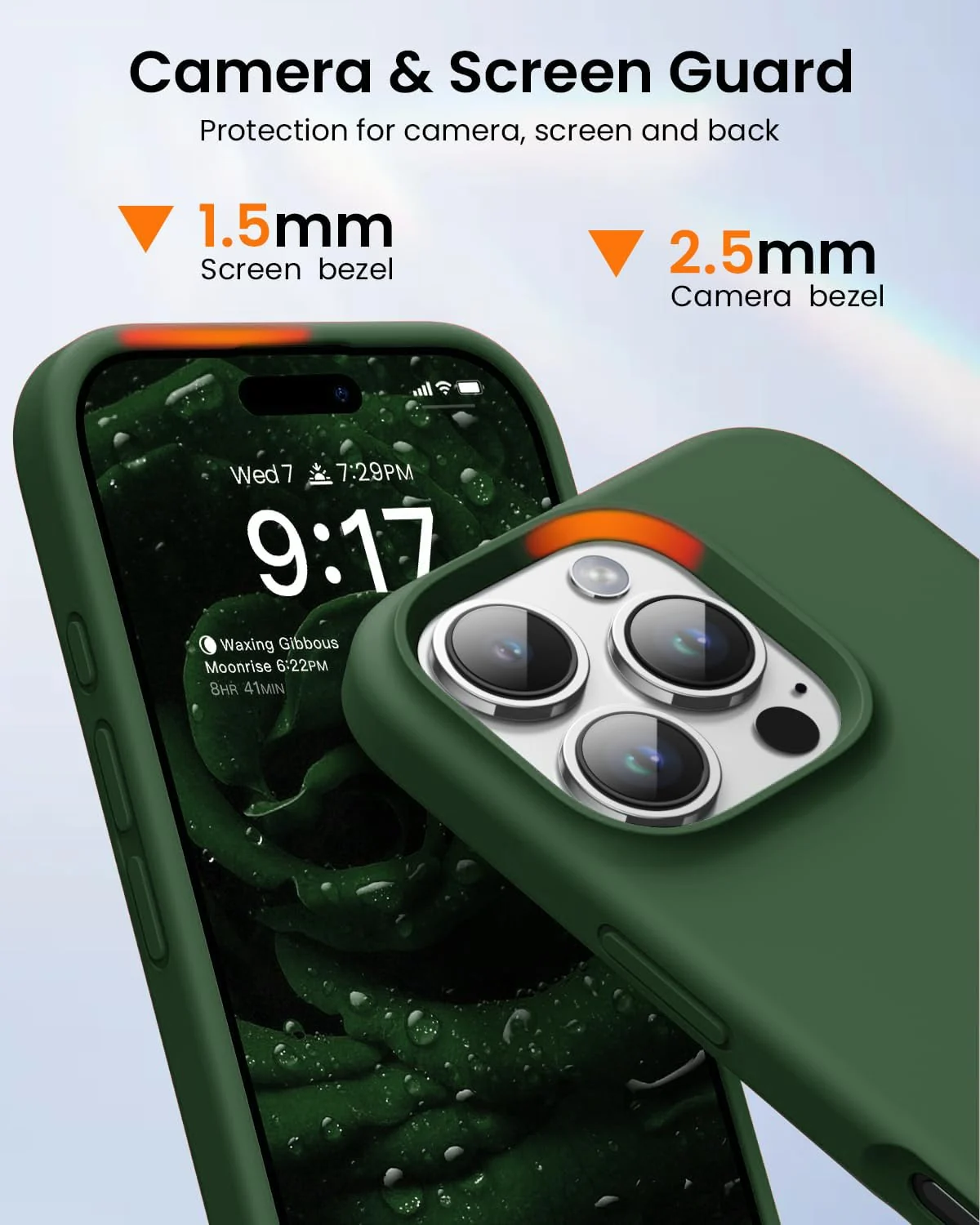 DL3 Mobilak Liquid Silicone Protective Case for iPhone 16 Pro with Microfiber Lining and Shockproof Design - Green 2