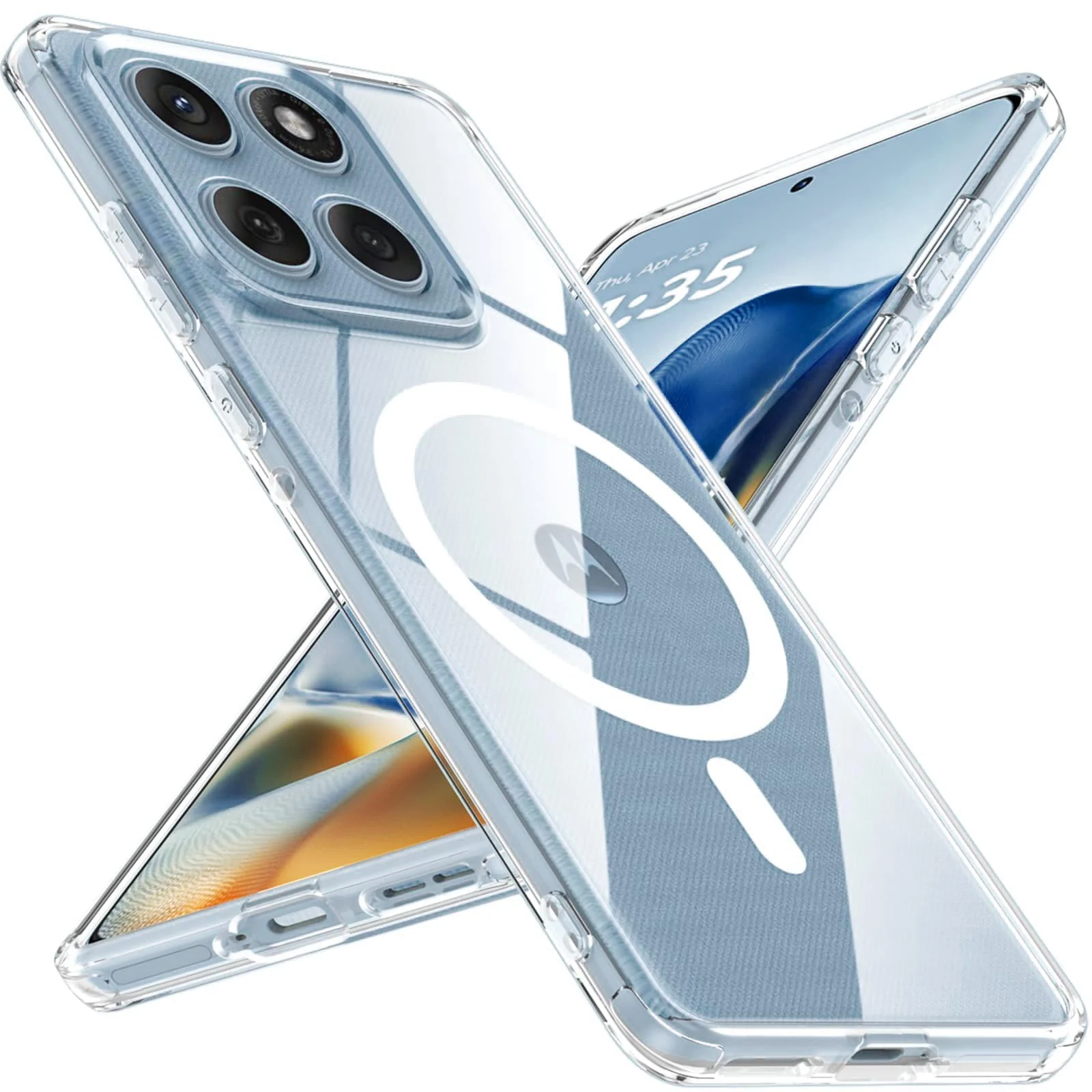 DL3 Mobilak for Motorola Moto Edge 60 Stylus Case [Compatible with MagSafe] [Strong Magnet] [Non-Yellowing] Magnetic Slim Thin Bumper Phone Cover, Lightweight, and Durable - Clear
