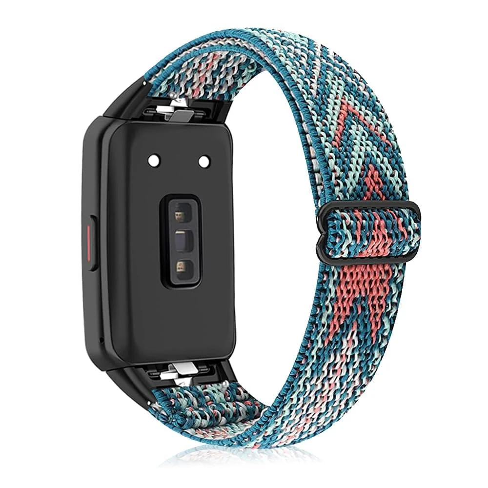 DL3 Mobilak Elastic Straps Compatible with Honor Band 6/Huawei Band 6 Pro/Huawei Band 6 Men Women, Adjustable Stretchy Bracelets Sport Nylon Replacement Bracelet - Green Arrow