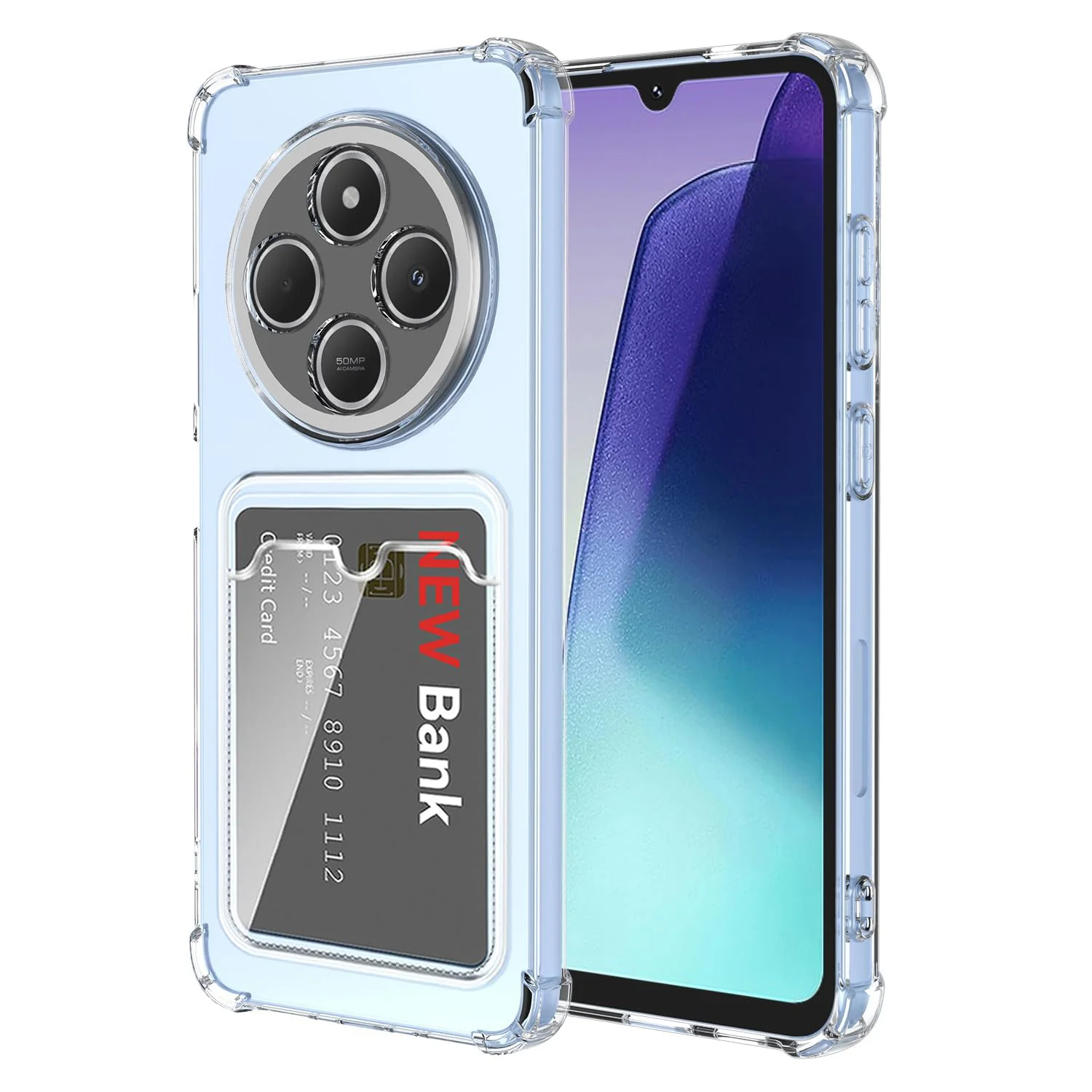 DL3 Mobilak Clear TPU Wallet Case with Card Slot and Camera Protection for Xiaomi Redmi 14C 4G / Poco C75 - Transparent