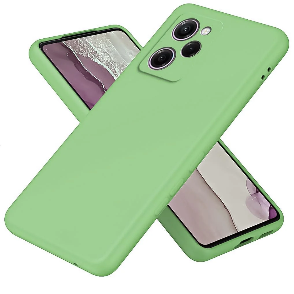 DL3 Mobilak Silicone Protective Case for POCO X5 Pro 5G, Shock-absorbing protection, Scratch-resistant surface, Soft microfiber lining - Light Green