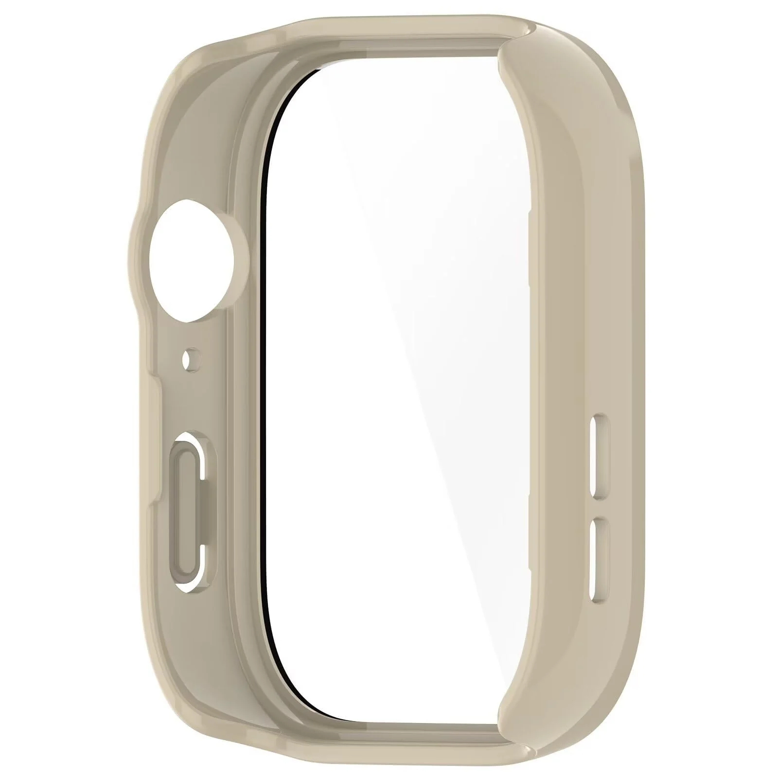 DL3 Mobilak Case Compatible with Huawei Watch Fit 3, Full Coverage Slim Hard Case Protective Bumper Built-in Tempered Glass Screen Protector Shell for Huawei Watch Fit 3 - Ivory