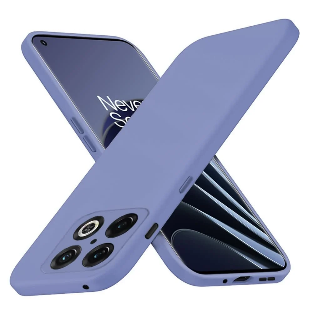 DL3 Mobilak Soft Silicone Protective Case for OnePlus 10 Pro with Microfiber Lining and Shockproof Design - Lavender Blue