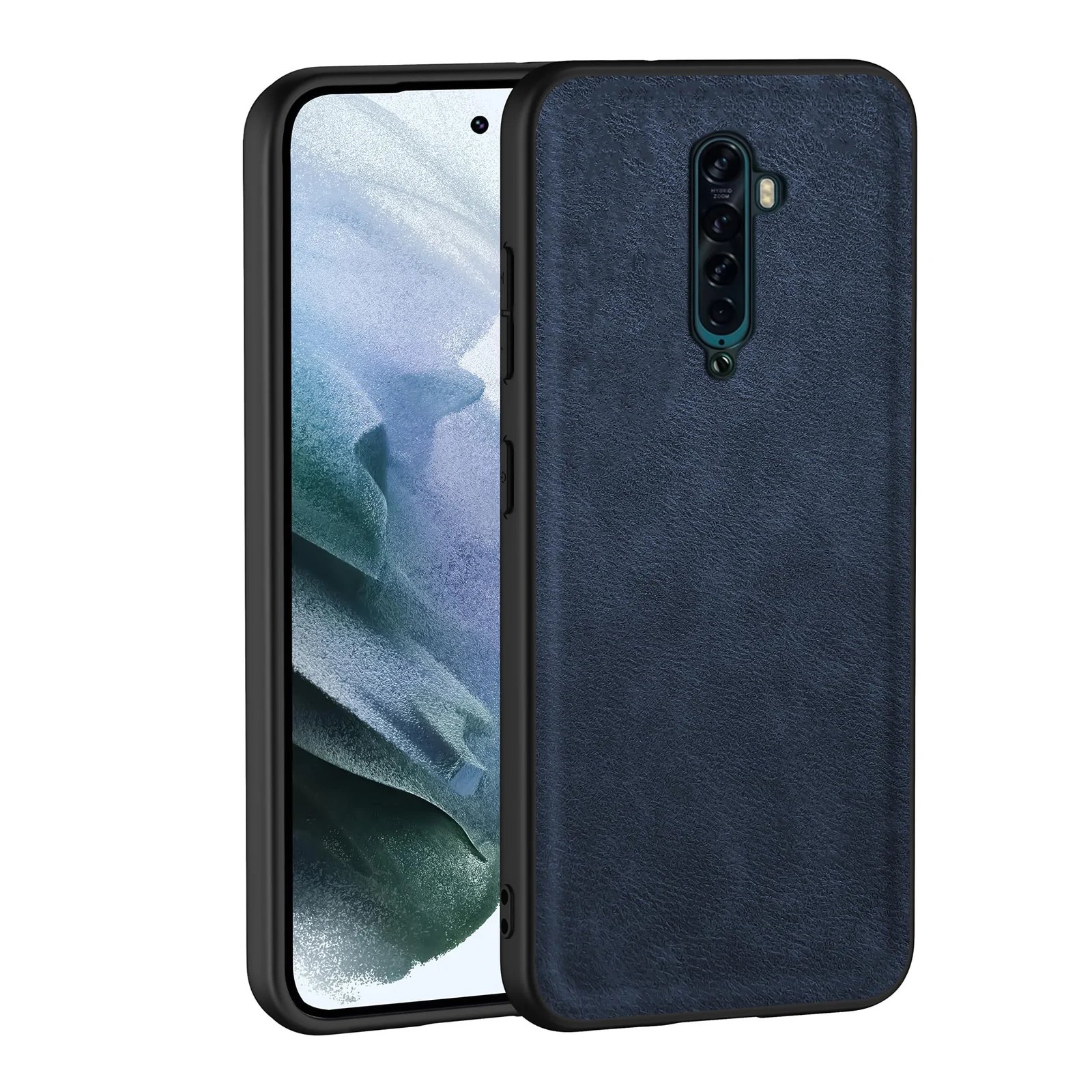 Dl3 Mobilak Case for Oppo Reno 2 Leather Case,Anti-Drop, Anti-Shock, Non-Slip Texture,Simple Cell Phong Cover (Gray)
