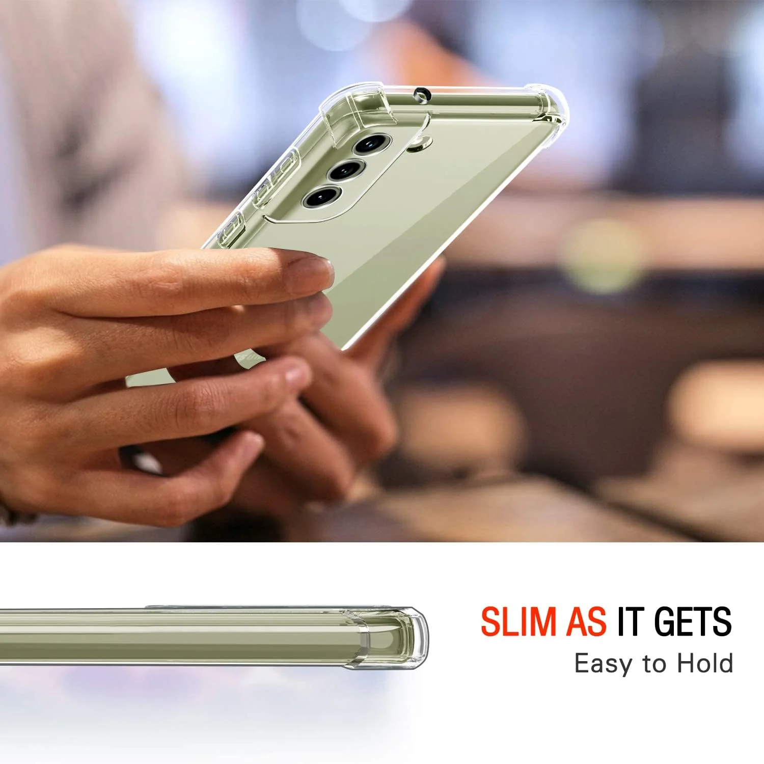 DL3 MOBILAK Case Compatible with Samsung Galaxy S21 Plus, Cover SiliconeTransparent TPU Gorilla Anti-shock Protector Camera Shockproof Corners - Clear