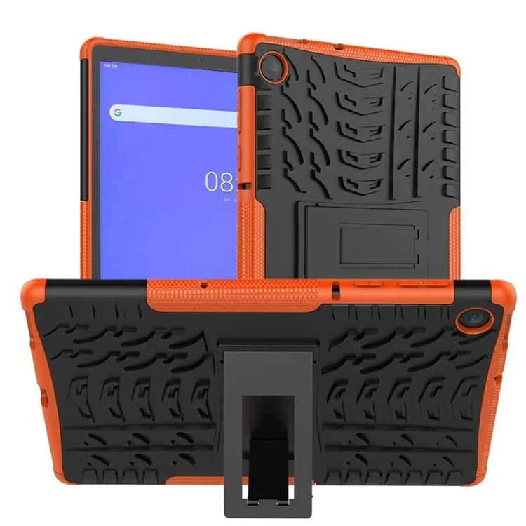 DL3 Mobilak Case For Lenovo Tab M10 Case 10.1 inch 2nd Gen 2020 (TB-X306, TB-X306F, TB-X306X), Hybrid Rugged Armor Heavy Duty 2 in 1 TPU + PC Combo Dual Layer Shockproof Case with Kickstand - Orange