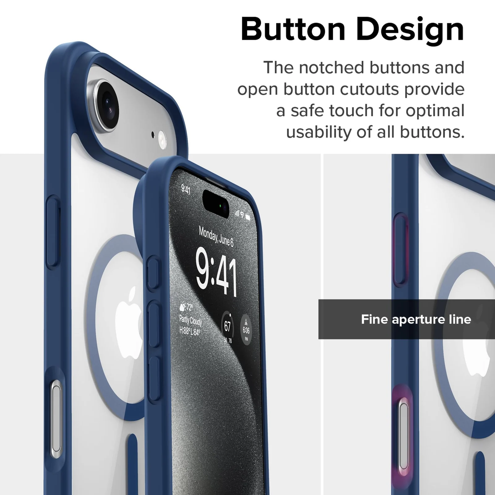 DL3 Mobilak Translucent Matte Case for iPhone 17 Air 6.5-Inch Compatible with, Compatible with MagSafe accessories, Shock-absorbing protection, Scratch-resistant surface - Blue