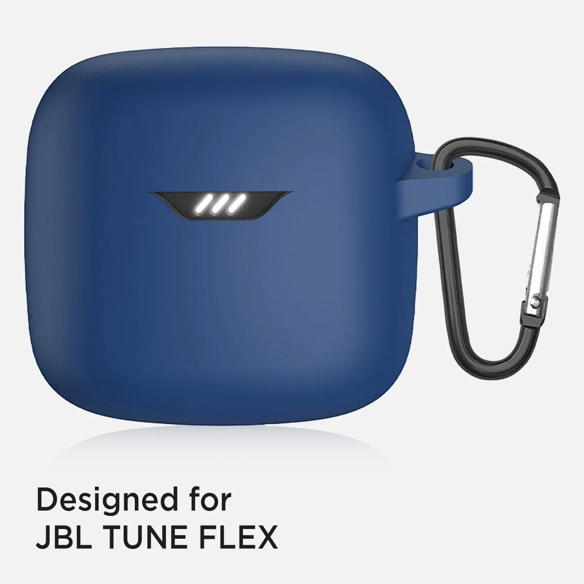 DL3 Mobilak Silicone Case Compatible with JBL Tune Flex Earbuds, Soft Silicone Protective Case Cover, Shockproof Sleeve with Carabiner For JBL Tune Flex - Blue