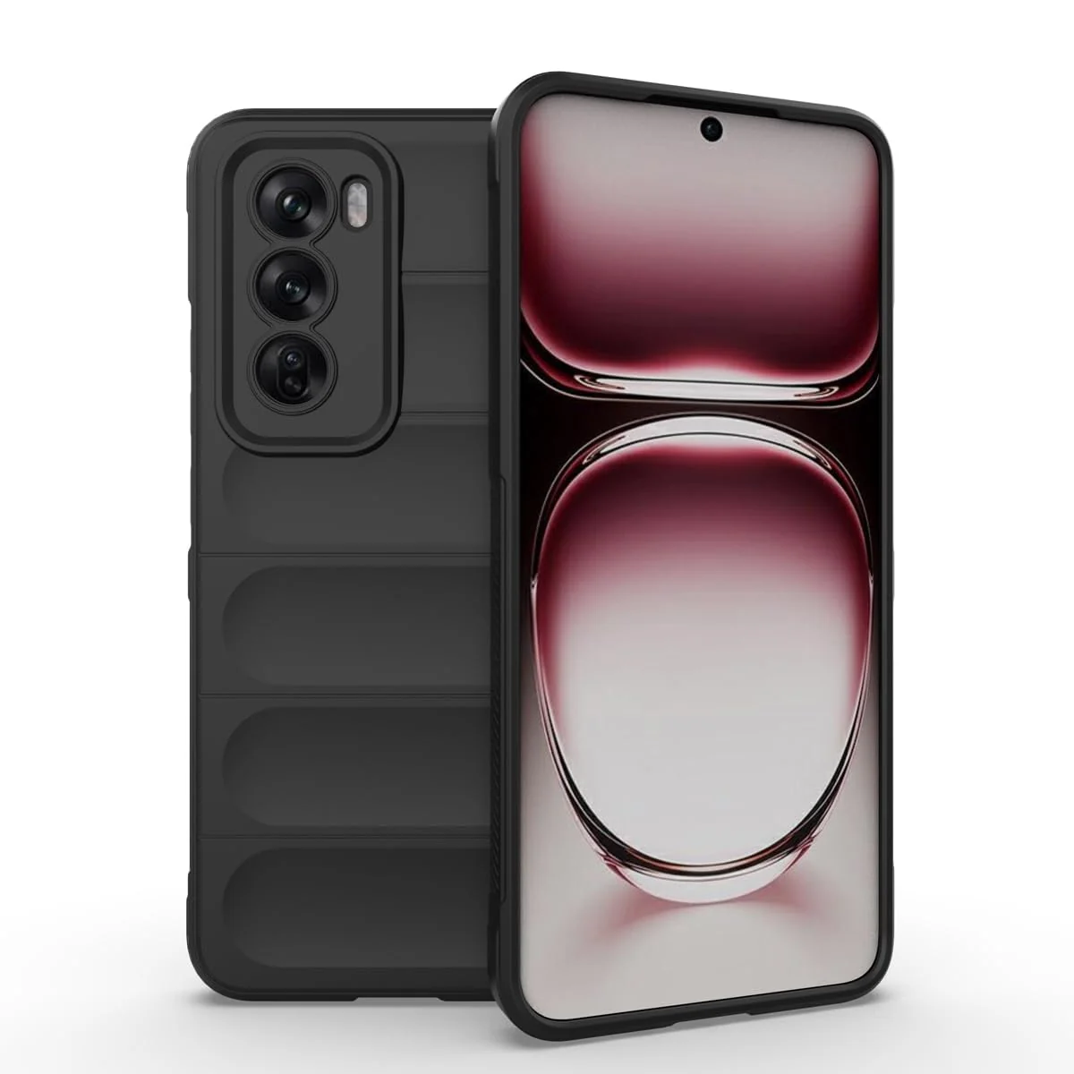 DL3 Mobilak Rugged Protective Case for OPPO Reno 12 5G, Camera protection, Shock-absorbing protection, Non-slip grip - Black