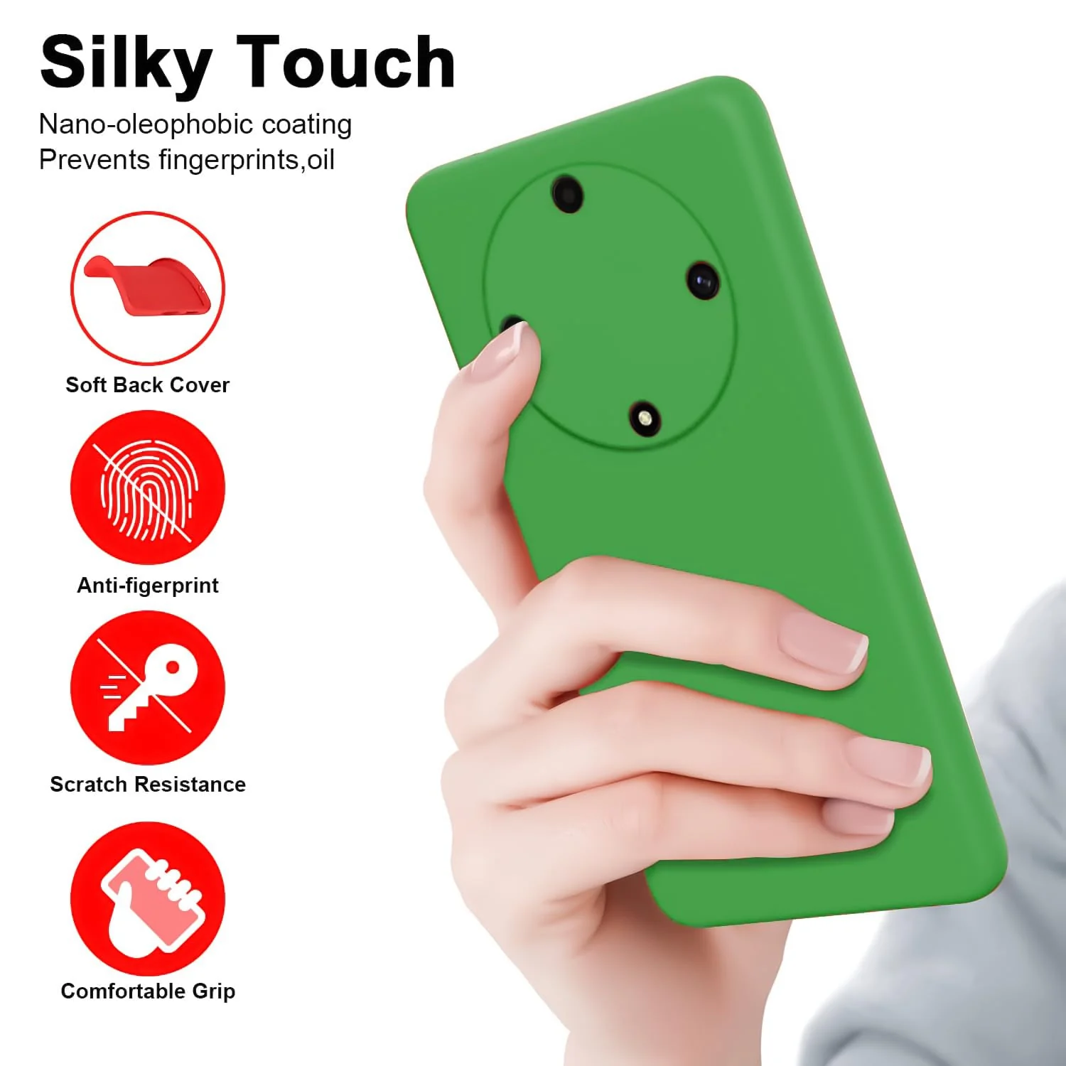 DL3 Mobilak Honor X9b Case, Soft Flexible Silicone Gel Rubber Bumper Cover, Full Body Shockproof Protective Phone Case - Green