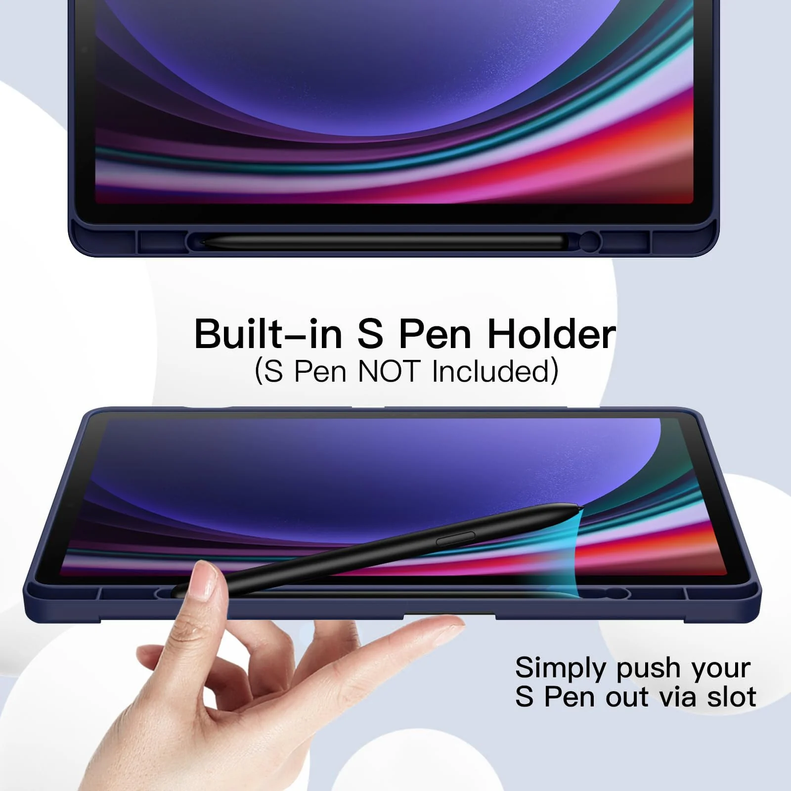 DL3 Mobilak Smart Case For Xiaomi Redmi Pad SE 11 inch Tablet 2023 Cover with Pencil Holder, Soft TPU Smart Stand Back Cover Auto Wake/Sleep - Blue