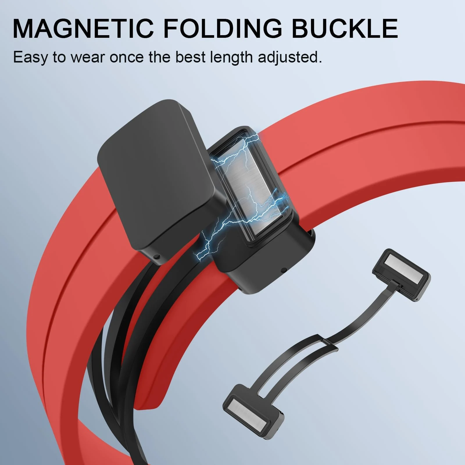 DL3 Mobilak Strap Silicone Magnetic Buckle 20MM For Samsung Gear Sport/Watch 6/5/4/5 Pro 45mm/S2 classic/active 2 40mm 44mm/Amazfit GTS 2/2e/GTS 3/3 Pro/GTS 4/GTS 2 Mini/3 Mini/4 Mini/Bip 3/Bip 3 Pro - Red